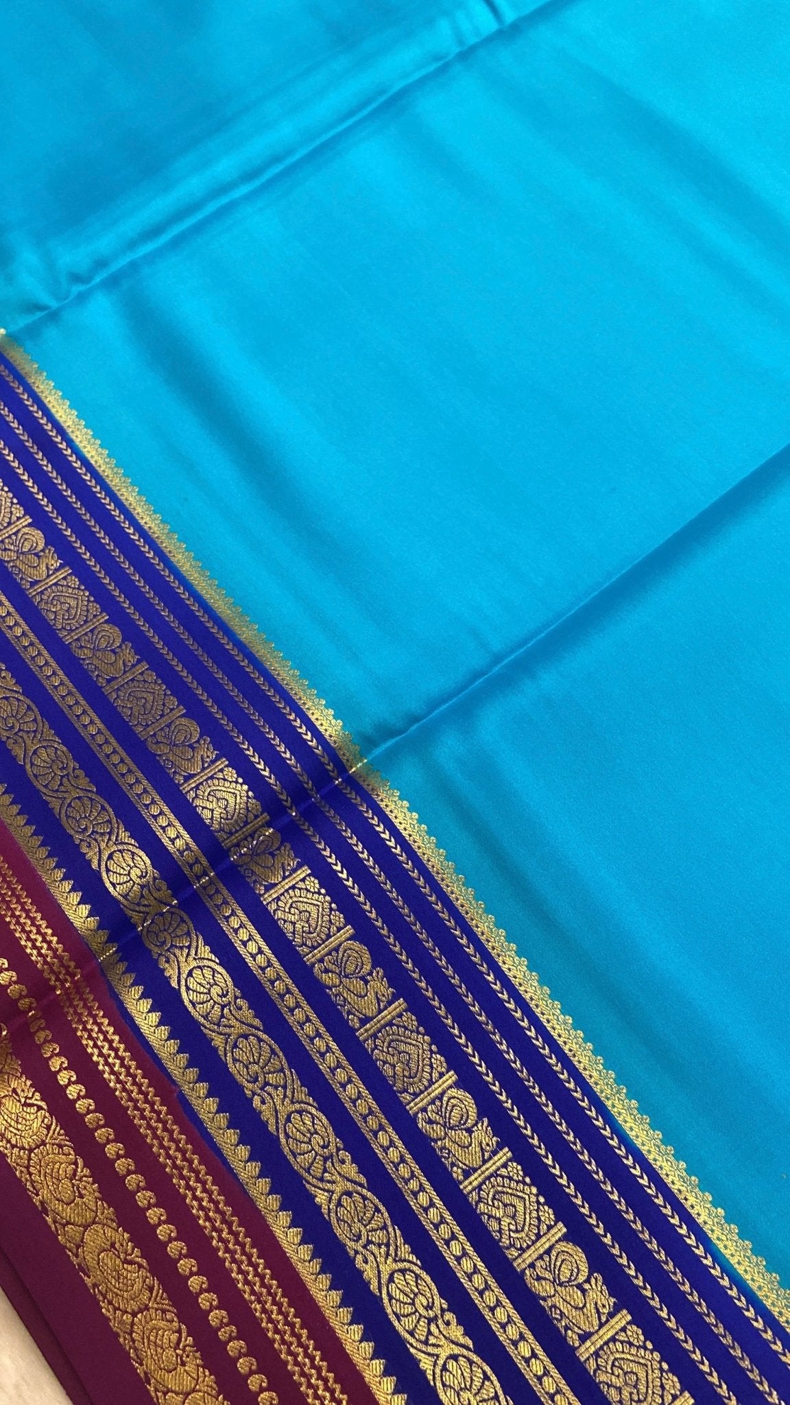 Pure crepe mysore silk saree 100 GSM silk mark certified - Kanjeevaram Silk Mandir