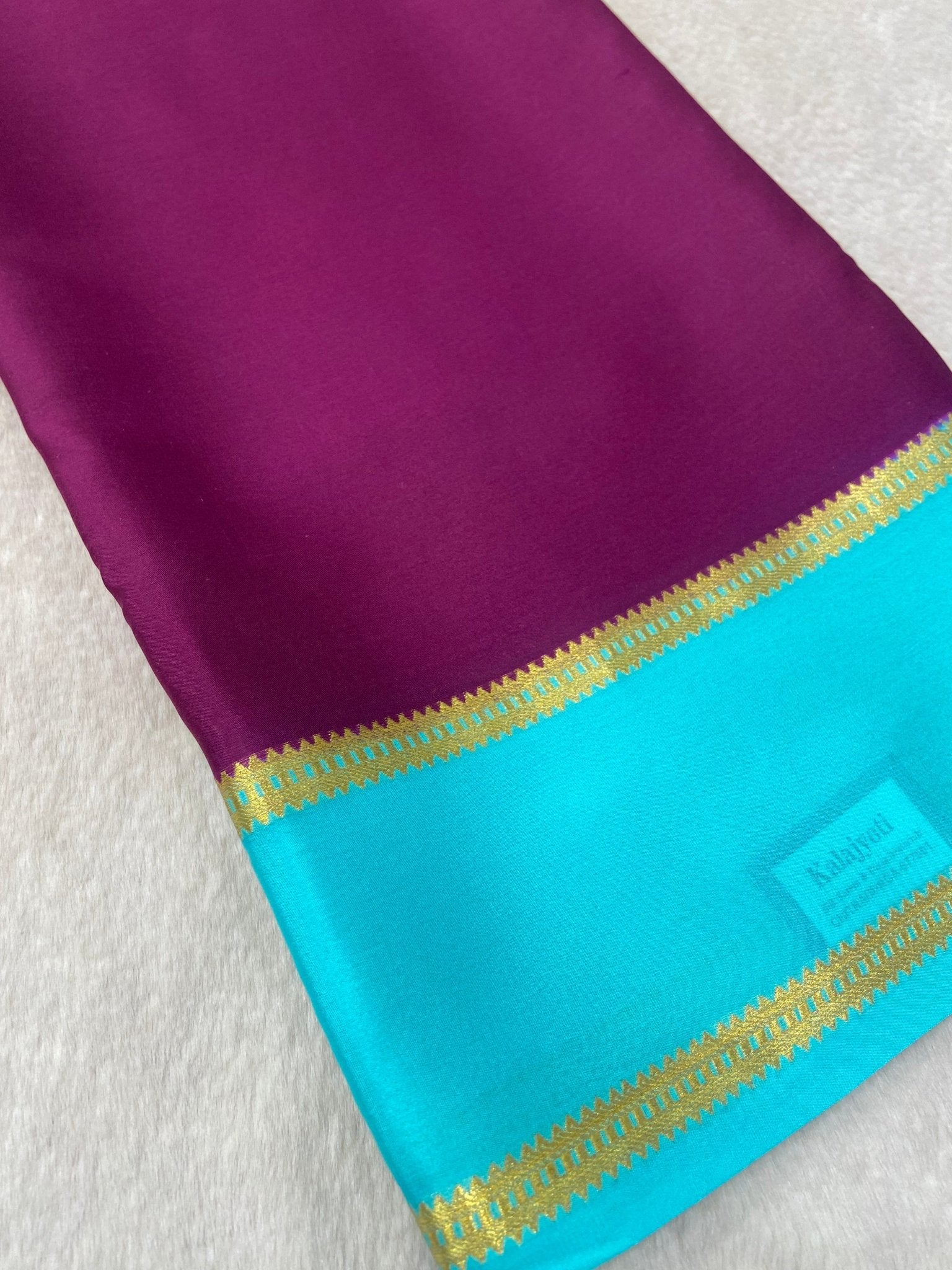 Pure crepe mysore silk saree 100 GSM silk mark certified - Kanjeevaram Silk Mandir