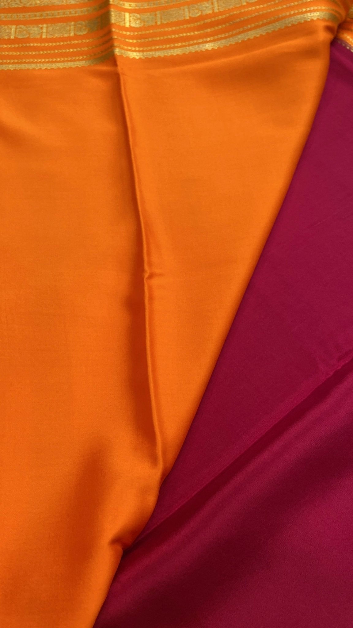 Pure crepe mysore silk saree 100 GSM silk mark certified - Kanjeevaram Silk Mandir
