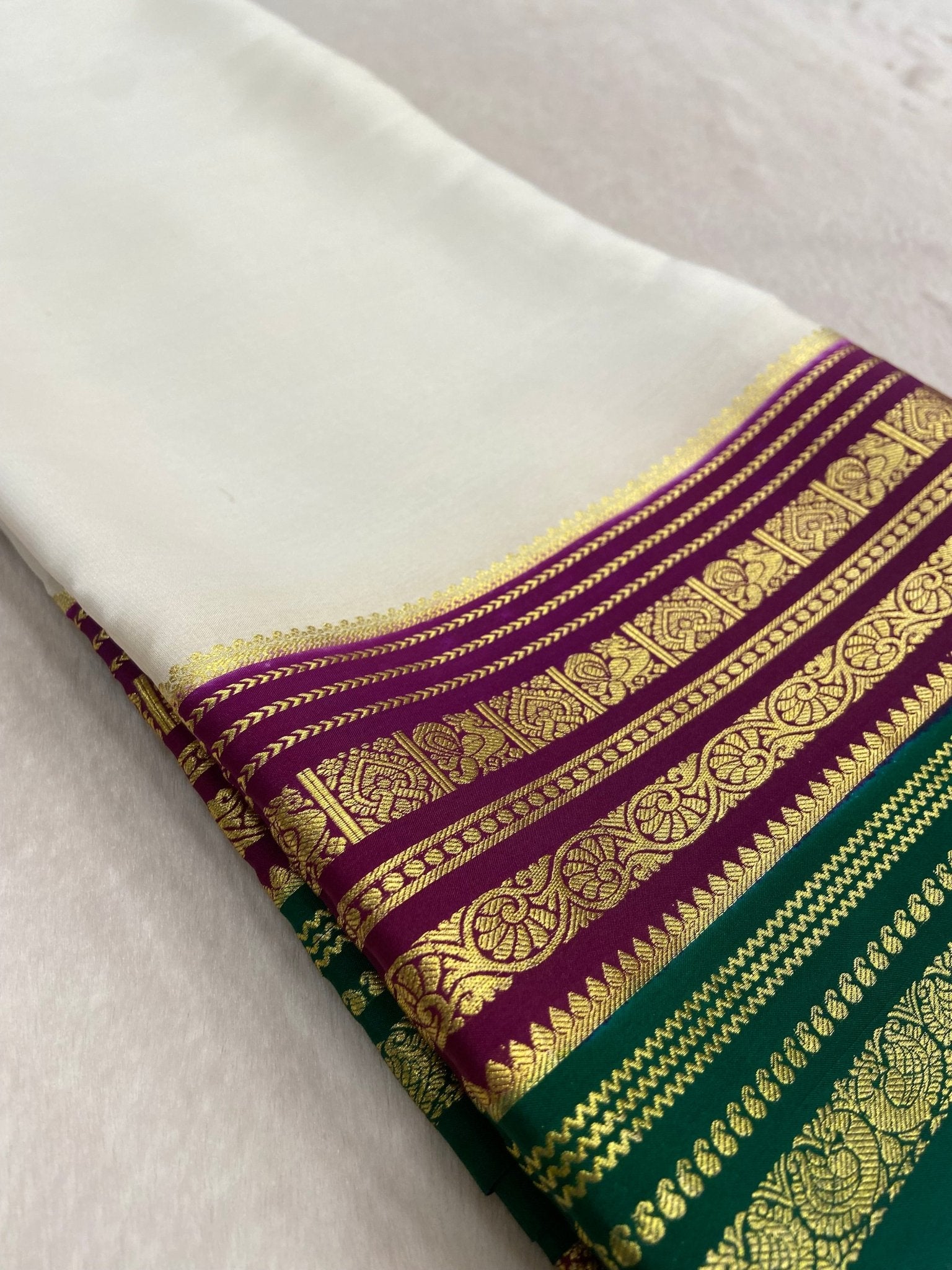 Pure crepe mysore silk saree 100 GSM silk mark certified - Kanjeevaram Silk Mandir