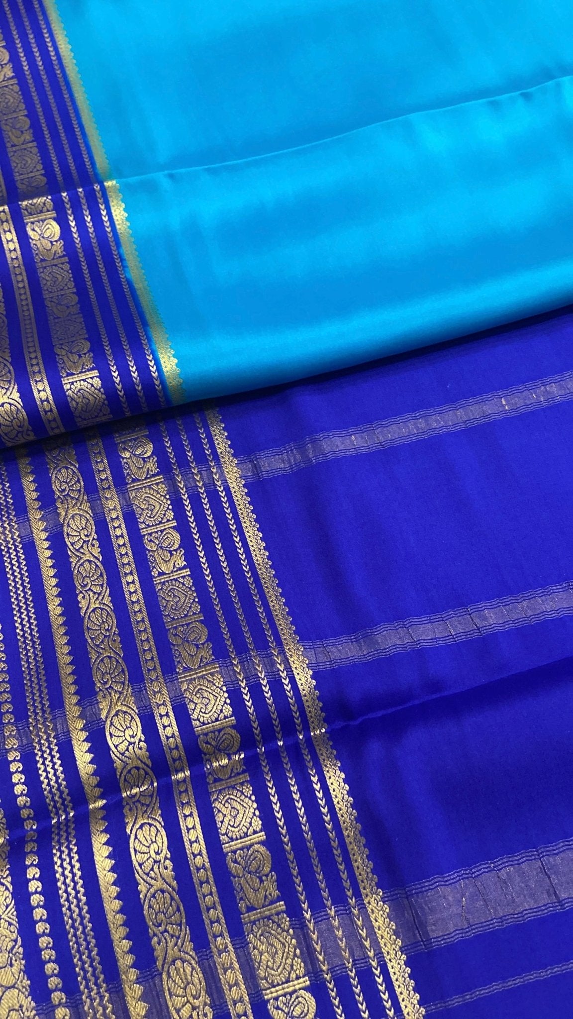 Pure crepe mysore silk saree 100 GSM silk mark certified - Kanjeevaram Silk Mandir