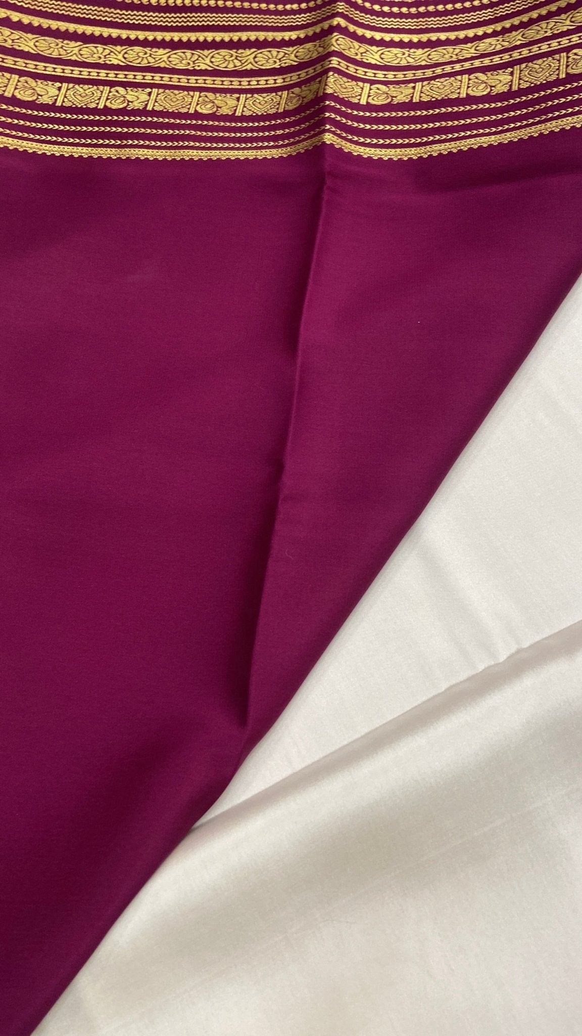 Pure crepe mysore silk saree 100 GSM silk mark certified - Kanjeevaram Silk Mandir