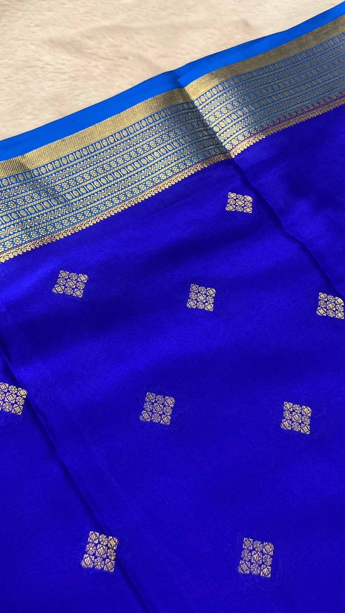 Pure crepe mysore silk saree 120 GSM silk mark certified - Kanjeevaram Silk Mandir