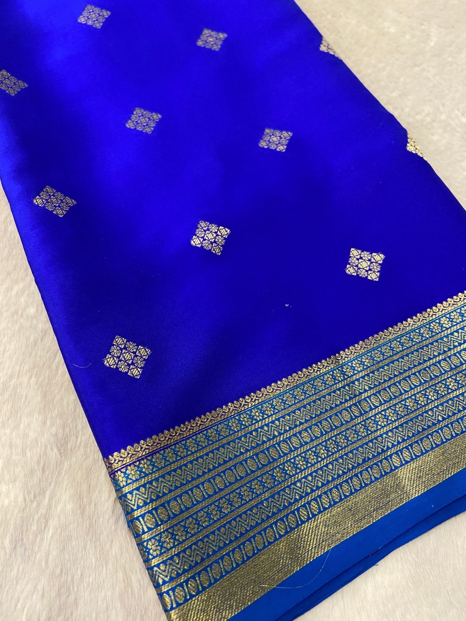 Pure crepe mysore silk saree 120 GSM silk mark certified - Kanjeevaram Silk Mandir