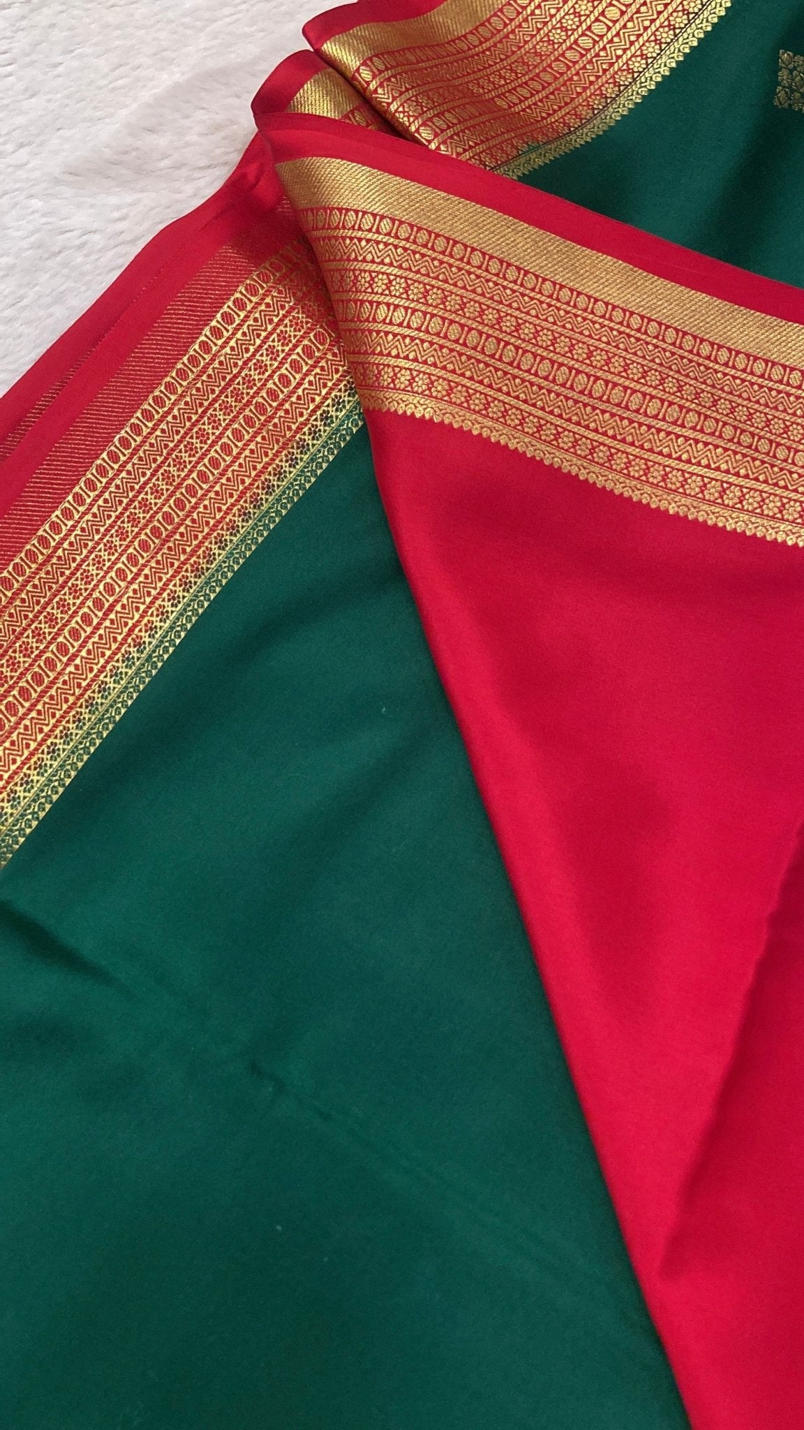 Pure crepe mysore silk saree 120 GSM silk mark certified - Kanjeevaram Silk Mandir