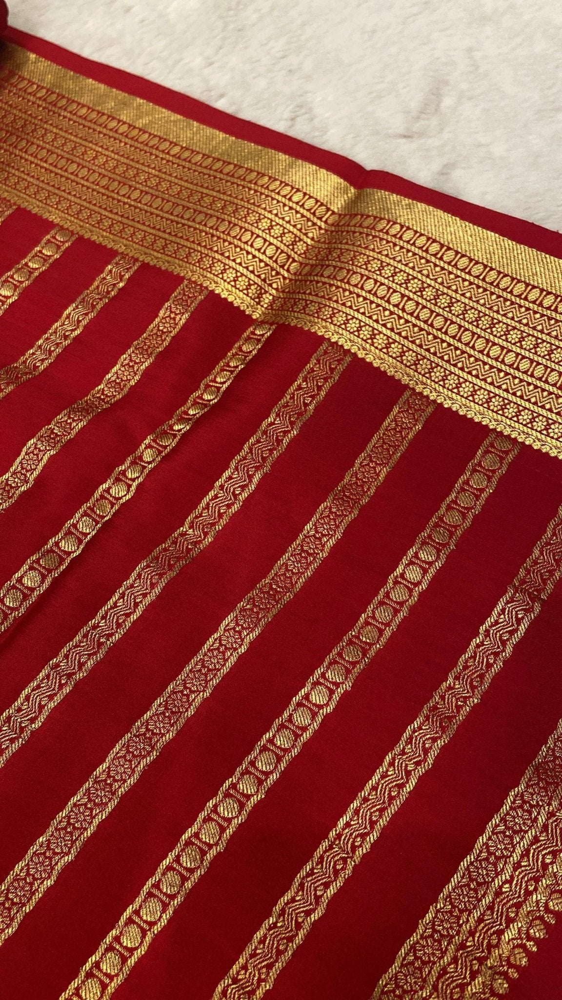 Pure crepe mysore silk saree 120 GSM silk mark certified - Kanjeevaram Silk Mandir
