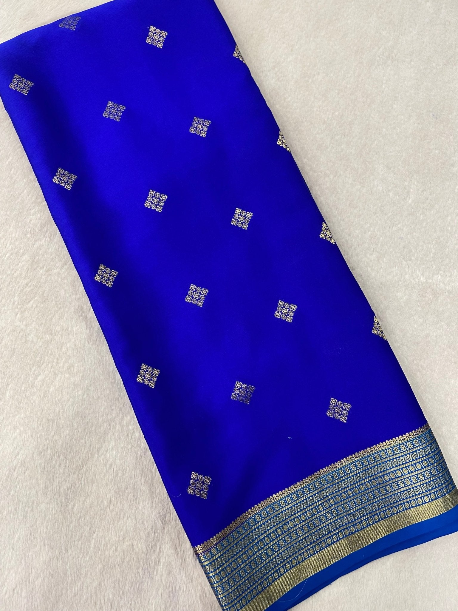 Pure crepe mysore silk saree 120 GSM silk mark certified - Kanjeevaram Silk Mandir