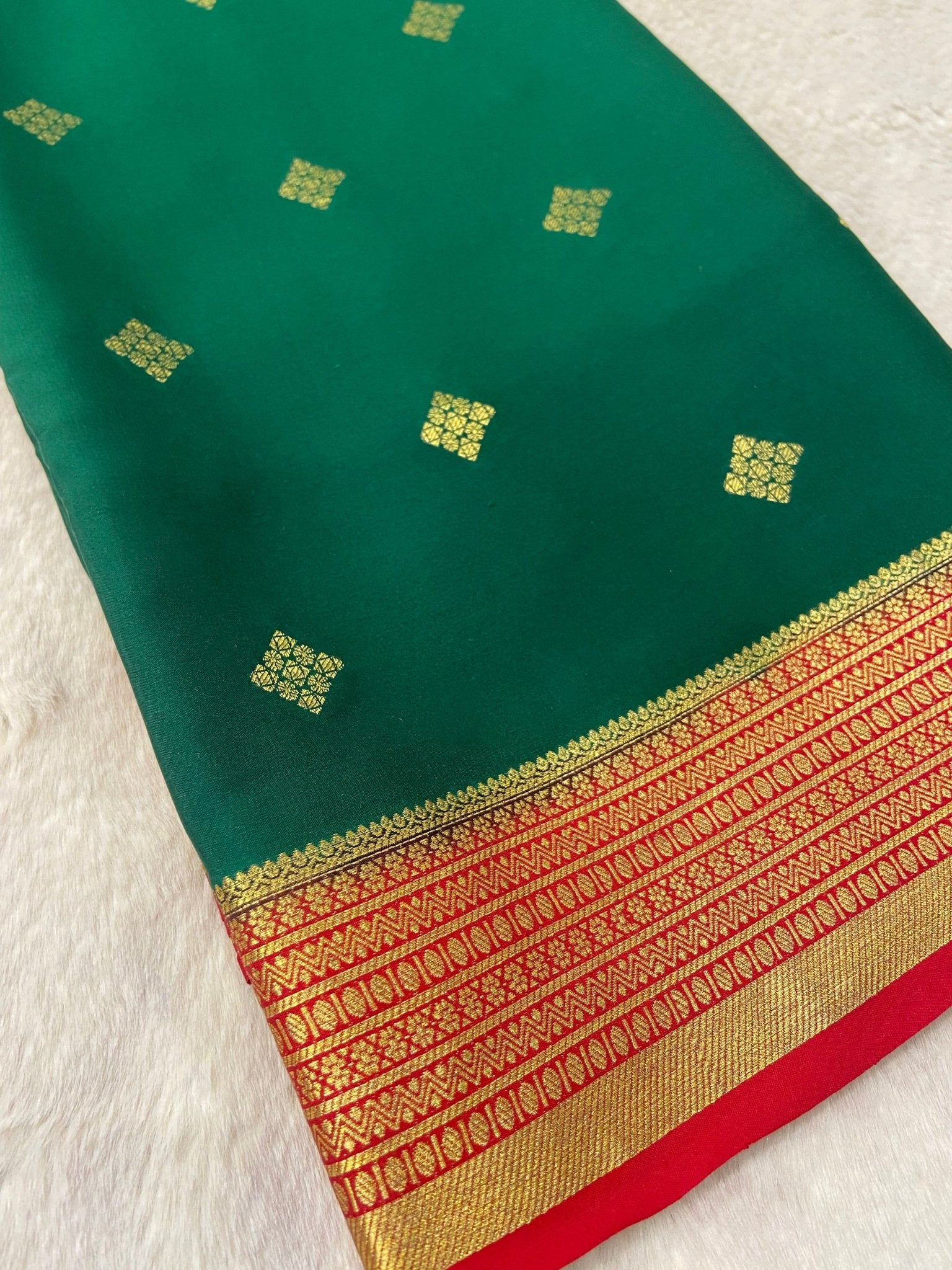 Pure crepe mysore silk saree 120 GSM silk mark certified - Kanjeevaram Silk Mandir