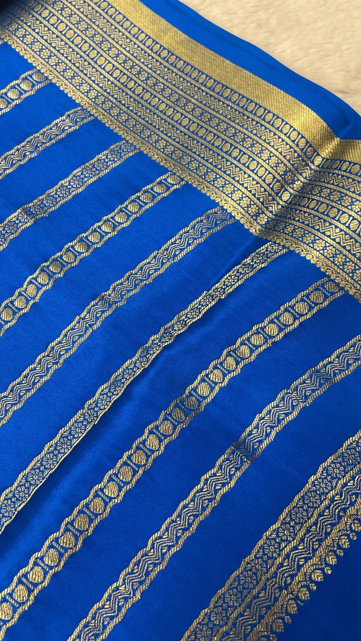Pure crepe mysore silk saree 120 GSM silk mark certified - Kanjeevaram Silk Mandir