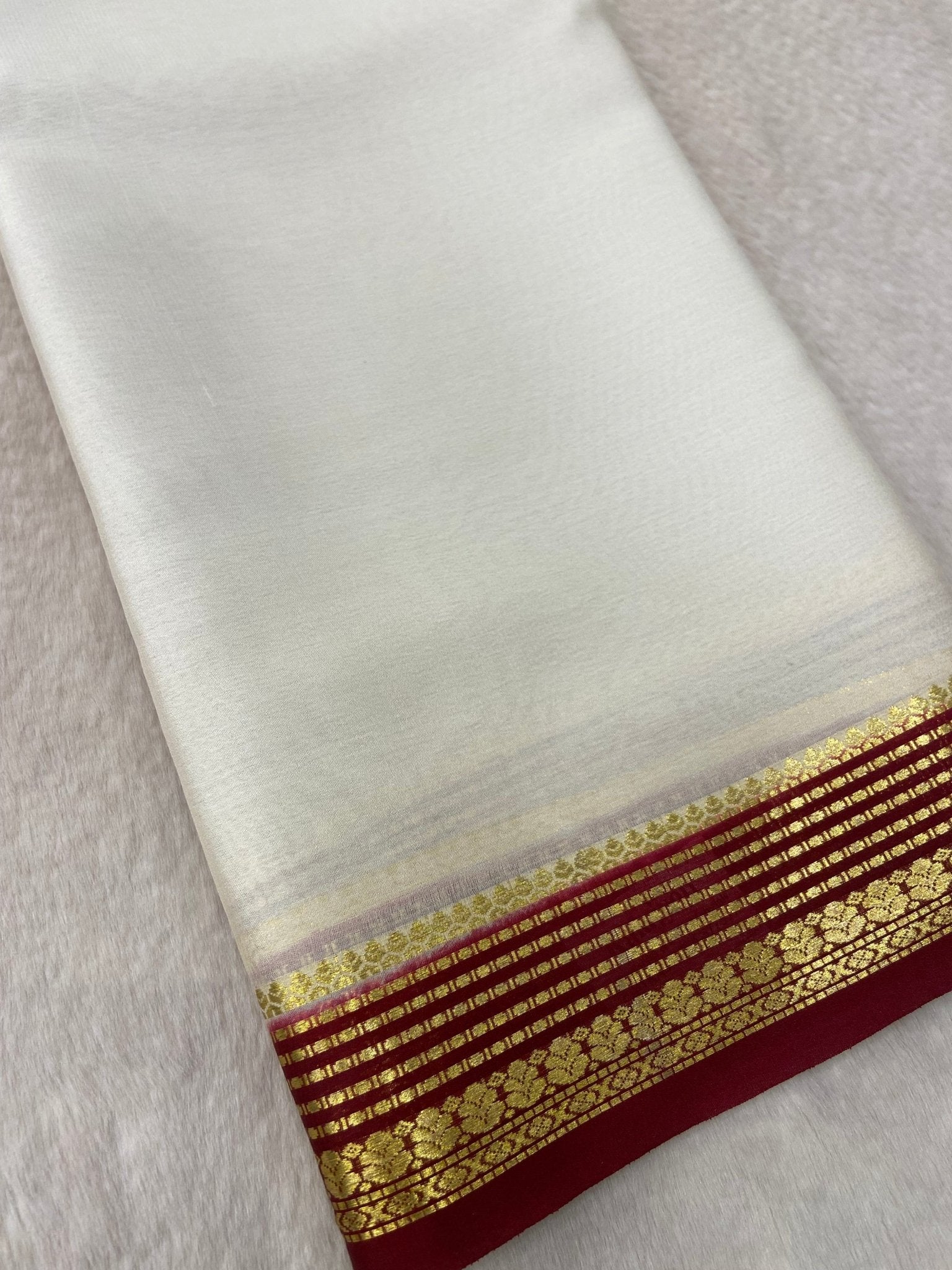 Pure crepe mysore silk saree 70 GSM silk mark certified - Kanjeevaram Silk Mandir