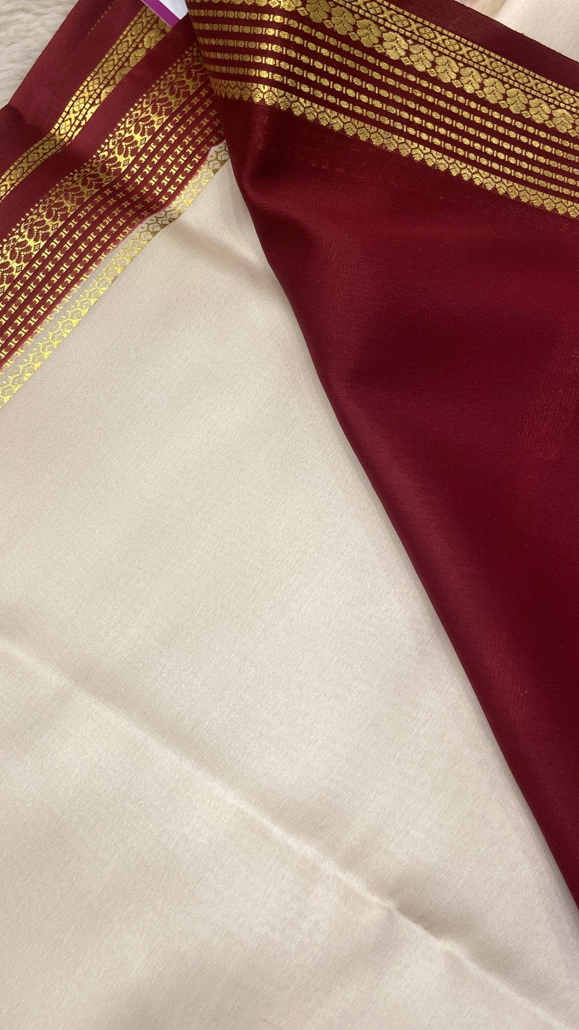 Pure crepe mysore silk saree 70 GSM silk mark certified - Kanjeevaram Silk Mandir
