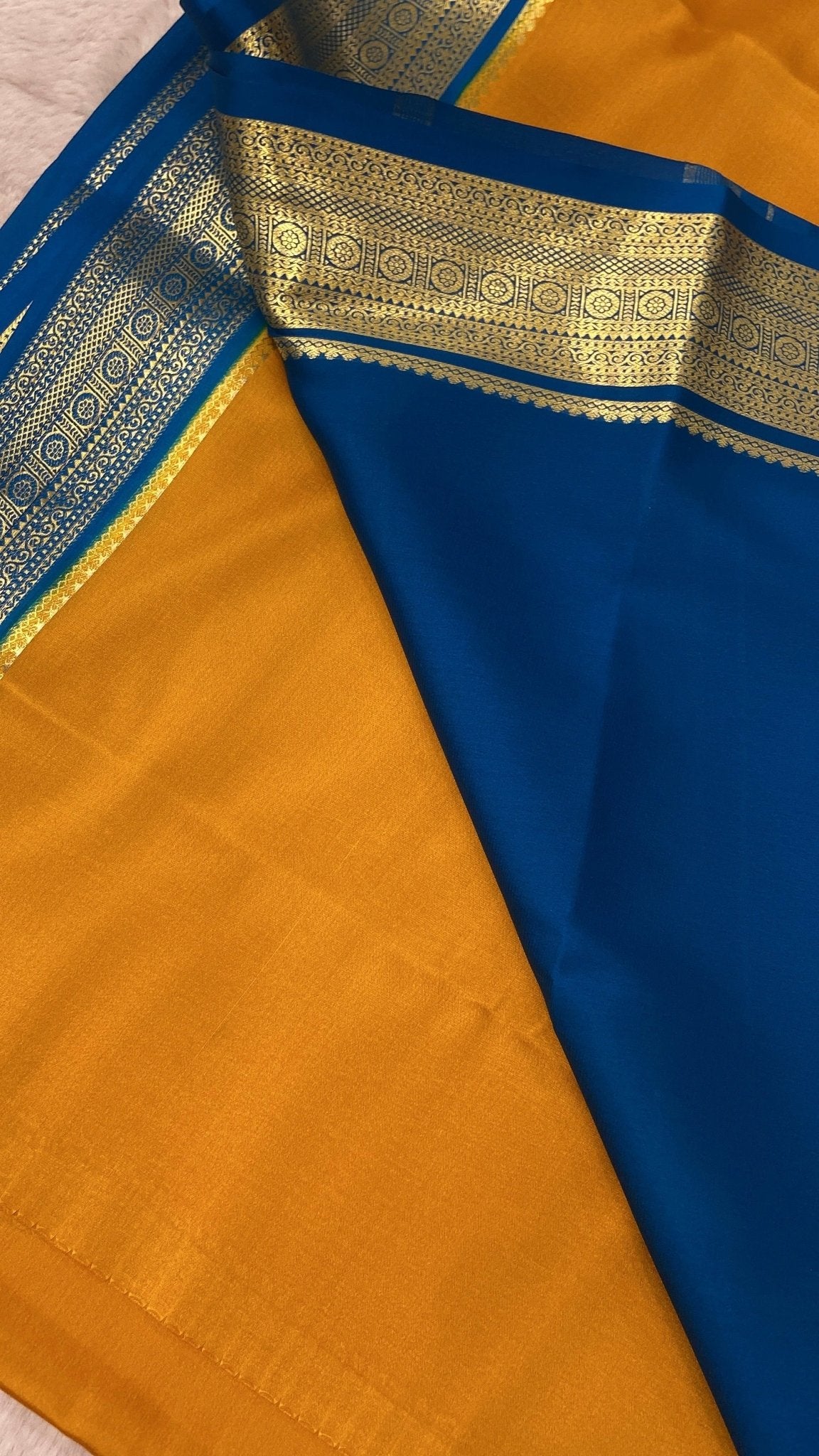 Pure crepe mysore silk saree 80 GSM silk mark certified - Kanjeevaram Silk Mandir