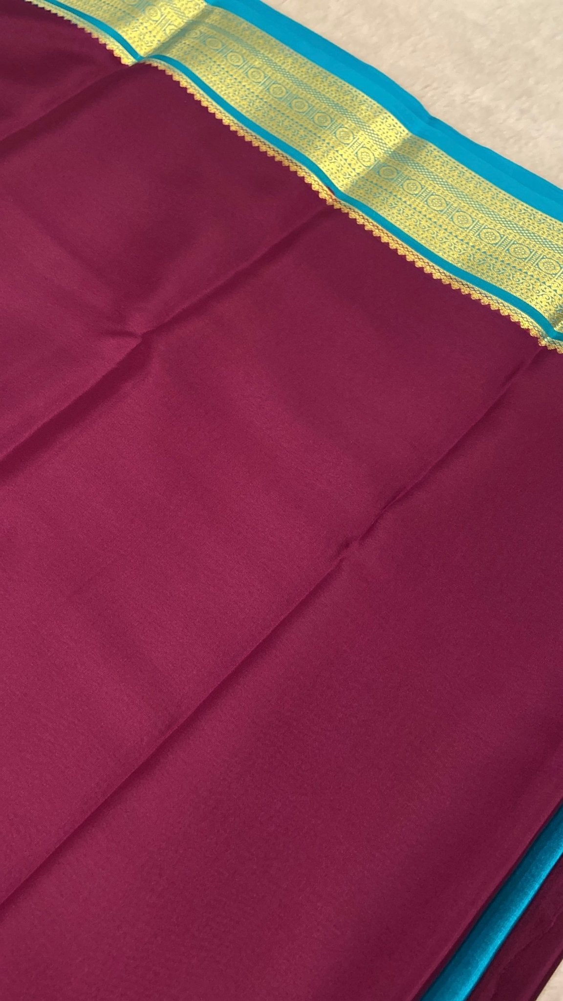 Pure crepe mysore silk saree 80 GSM silk mark certified - Kanjeevaram Silk Mandir