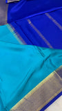 Pure crepe mysore silk saree 80 GSM silk mark certified - Kanjeevaram Silk Mandir