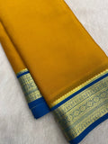 Pure crepe mysore silk saree 80 GSM silk mark certified - Kanjeevaram Silk Mandir