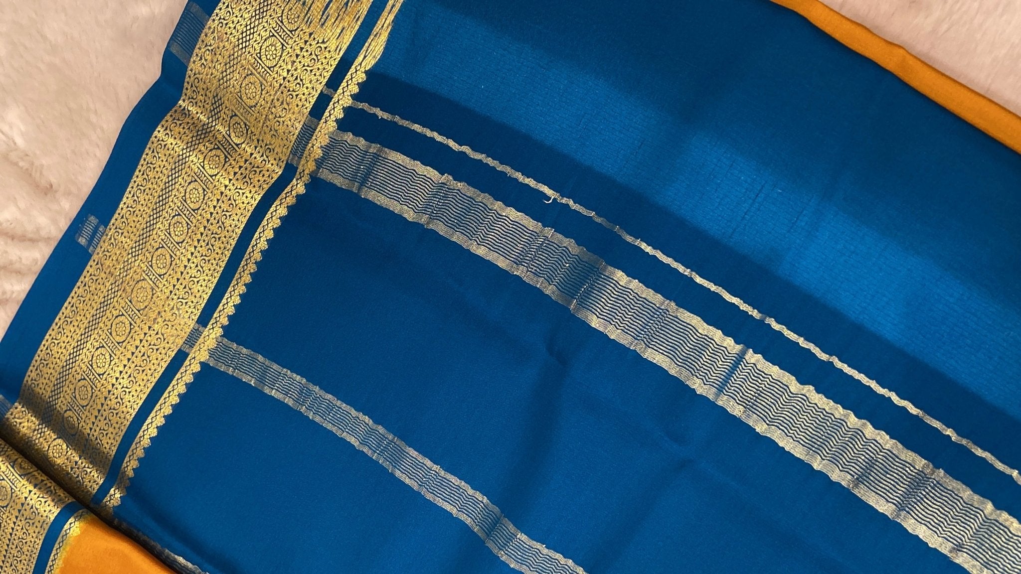 Pure crepe mysore silk saree 80 GSM silk mark certified - Kanjeevaram Silk Mandir