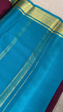 Pure crepe mysore silk saree 80 GSM silk mark certified - Kanjeevaram Silk Mandir