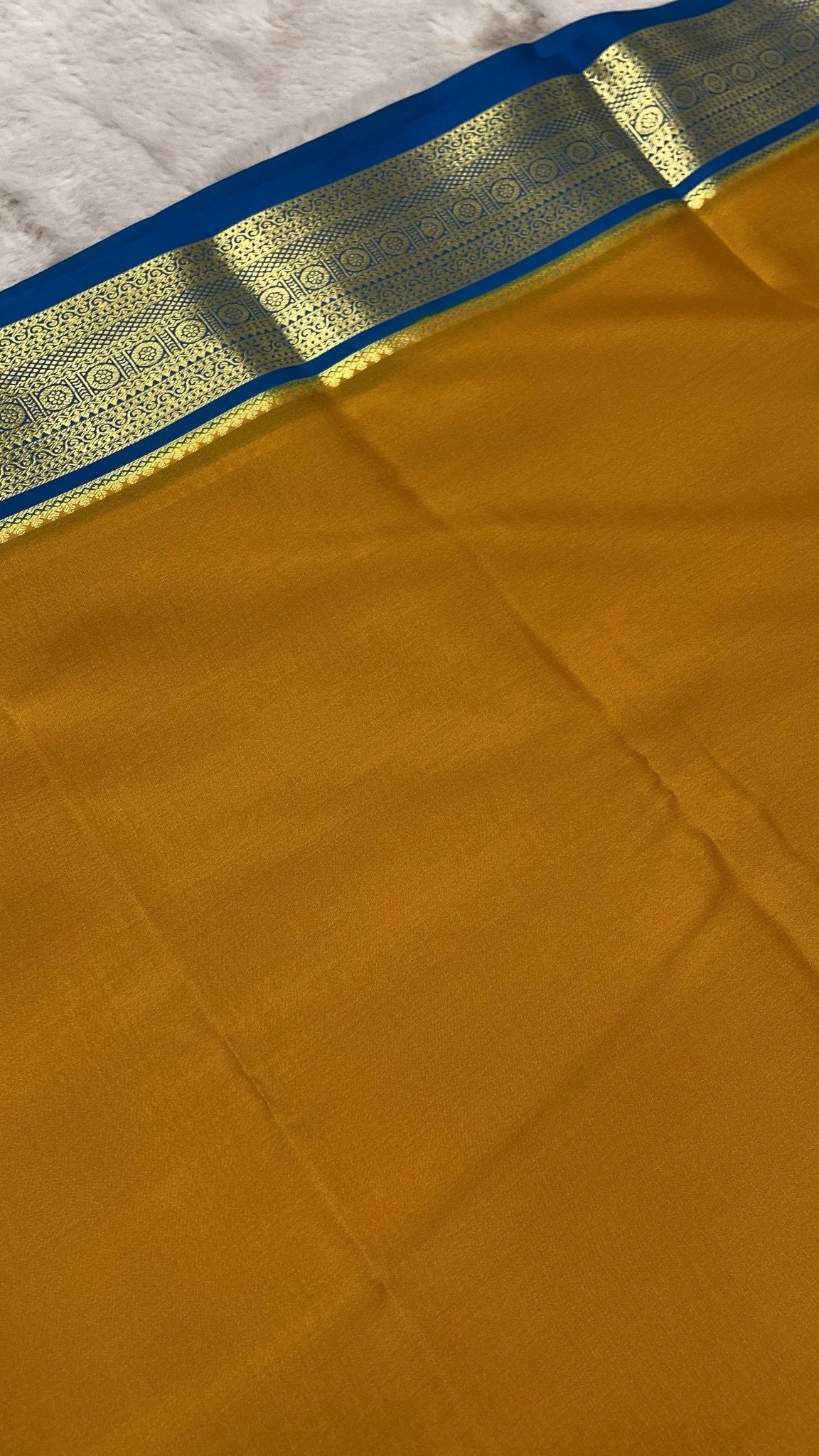 Pure crepe mysore silk saree 80 GSM silk mark certified - Kanjeevaram Silk Mandir