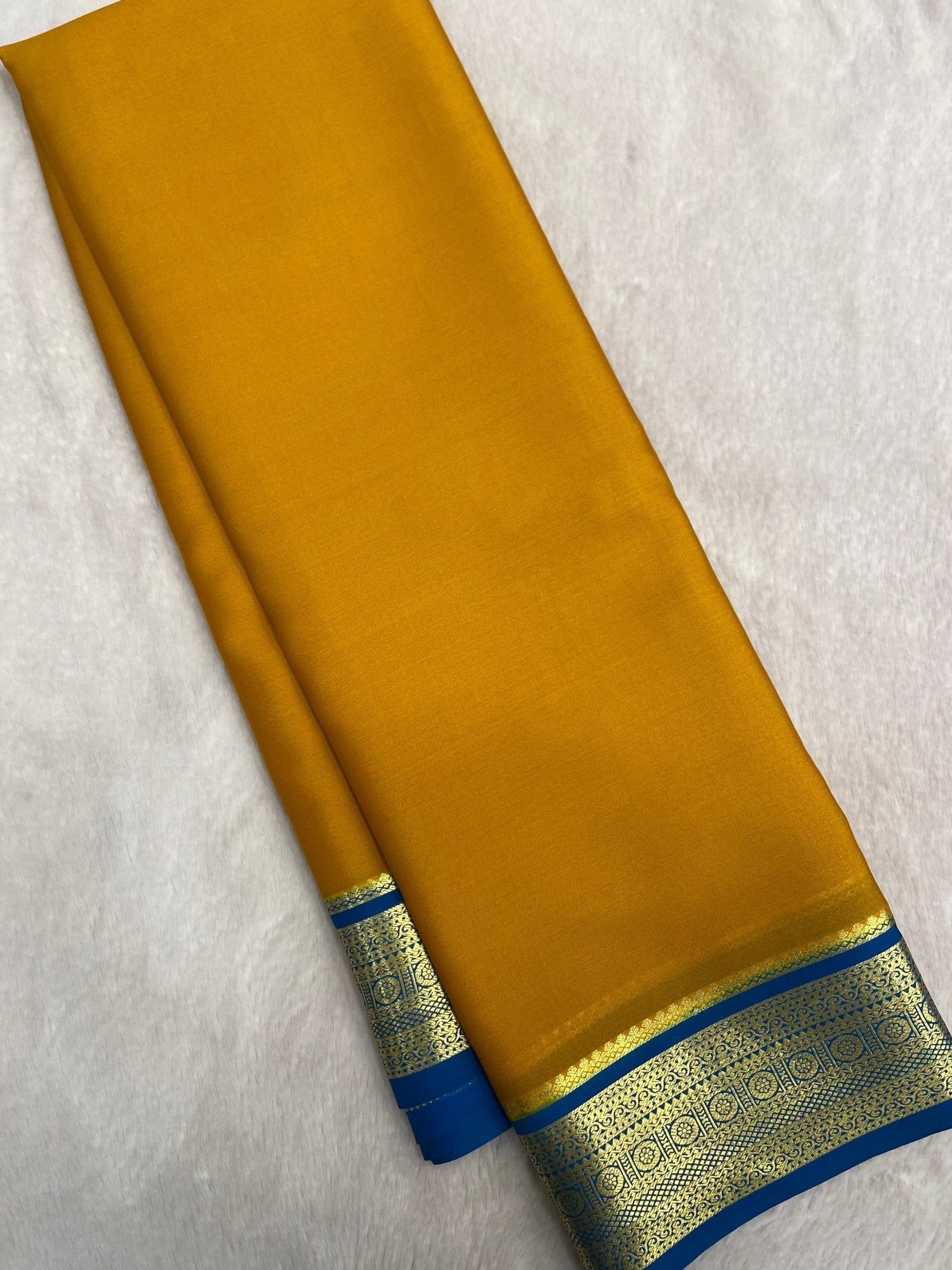 Pure crepe mysore silk saree 80 GSM silk mark certified - Kanjeevaram Silk Mandir
