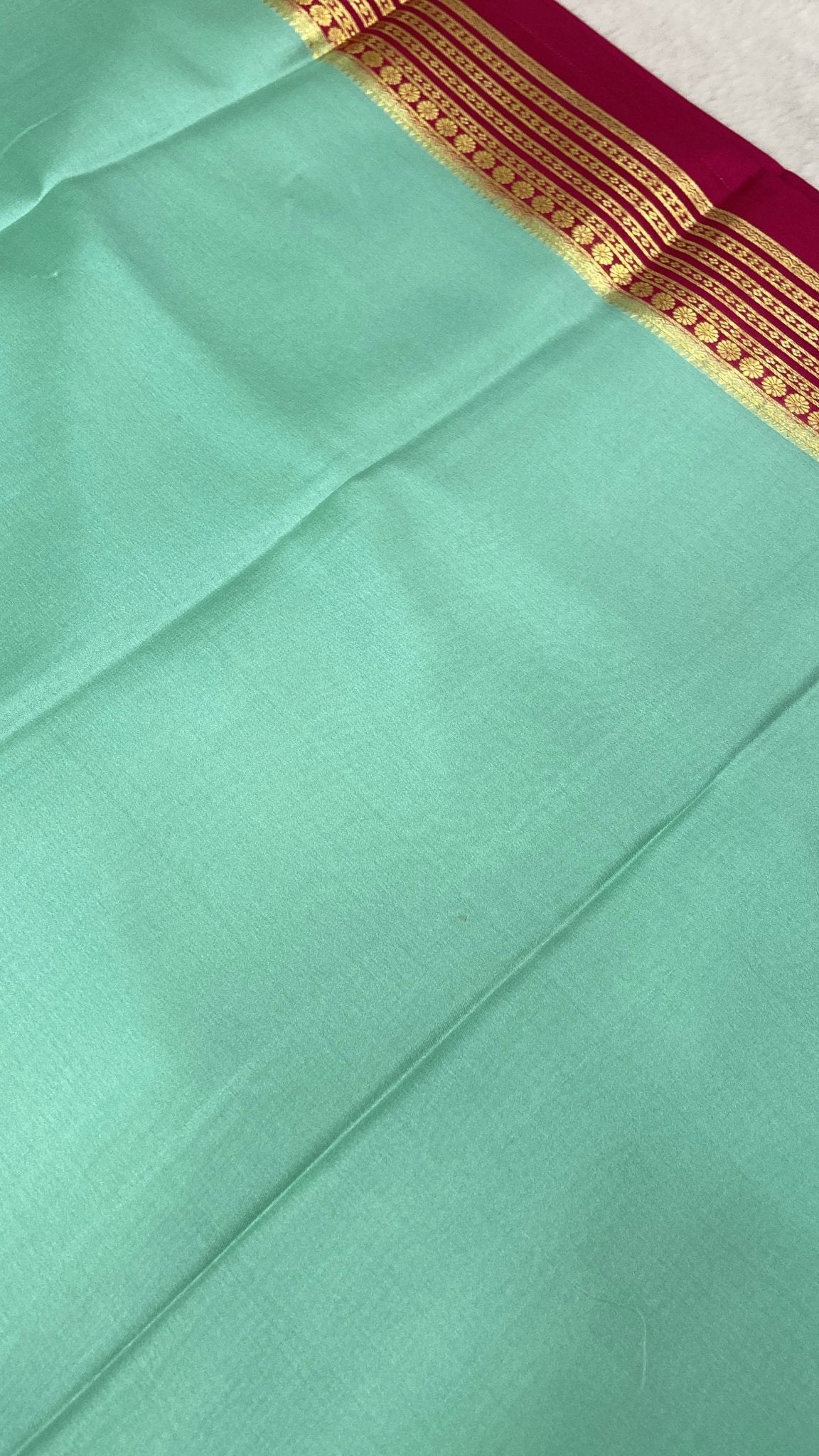 Pure crepe mysore silk saree 80 GSM silk mark certified - Kanjeevaram Silk Mandir