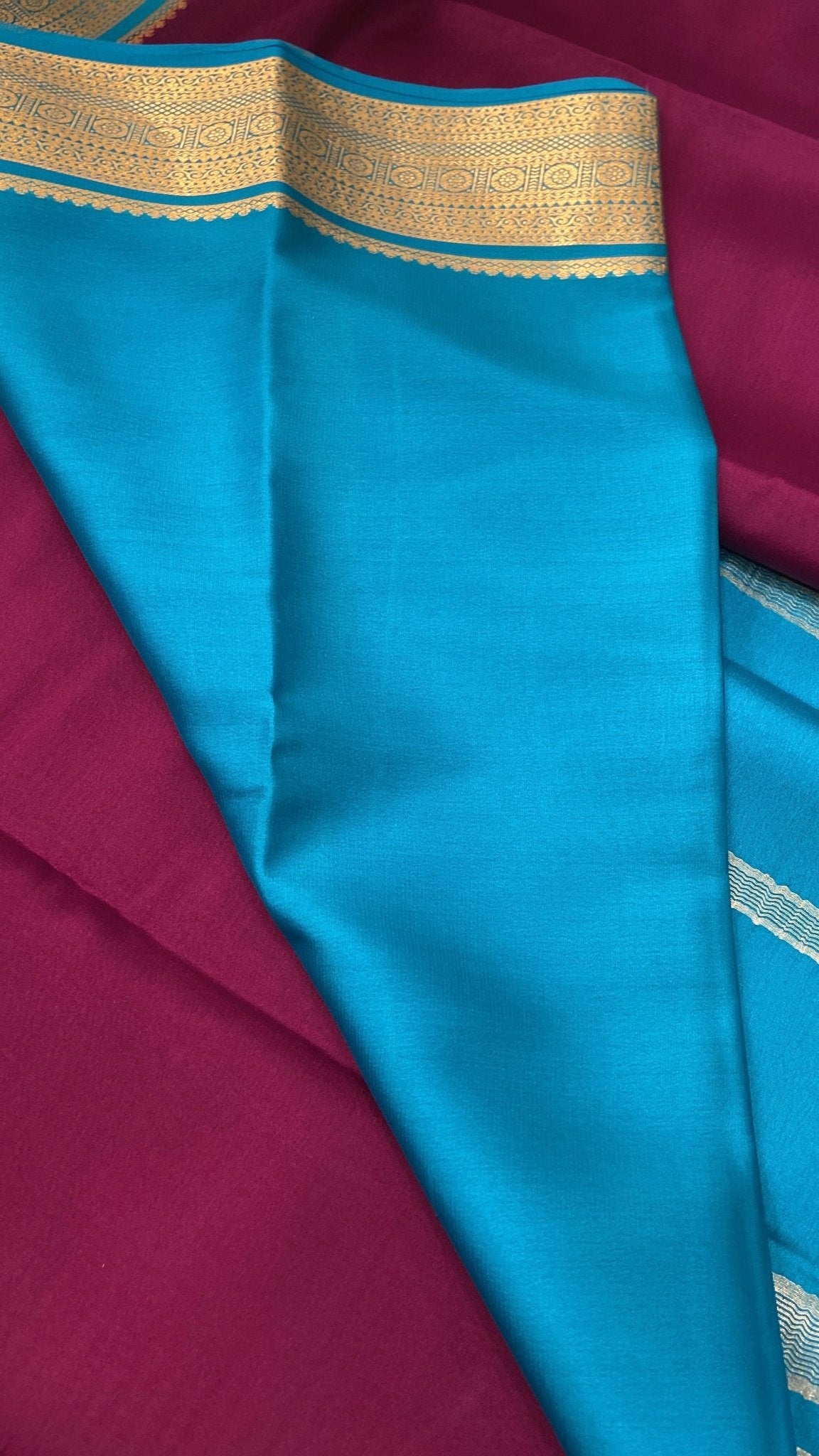 Pure crepe mysore silk saree 80 GSM silk mark certified - Kanjeevaram Silk Mandir