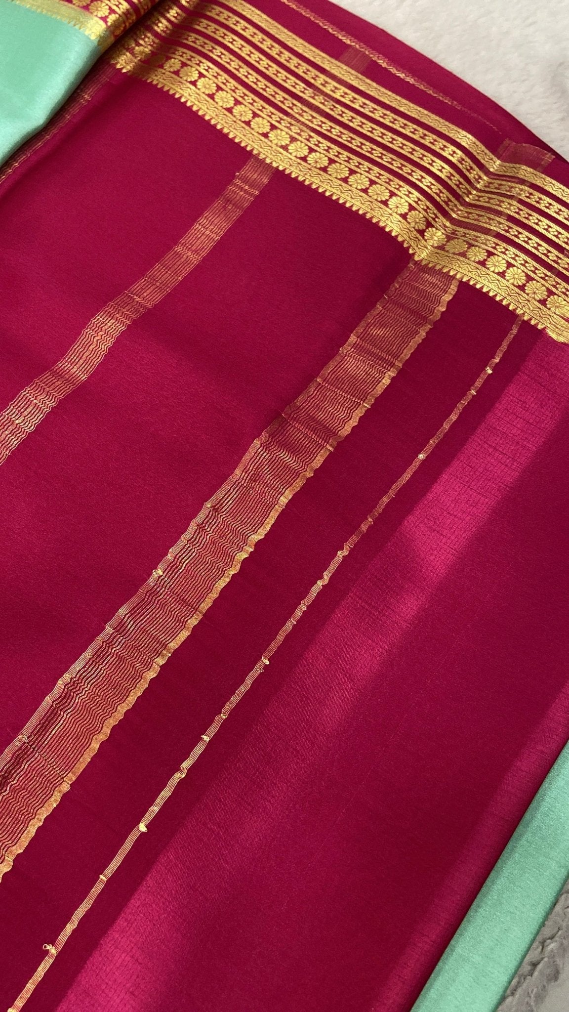 Pure crepe mysore silk saree 80 GSM silk mark certified - Kanjeevaram Silk Mandir