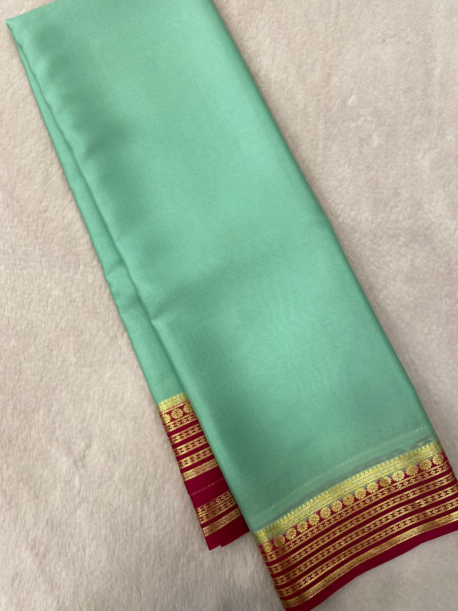 Pure crepe mysore silk saree 80 GSM silk mark certified - Kanjeevaram Silk Mandir