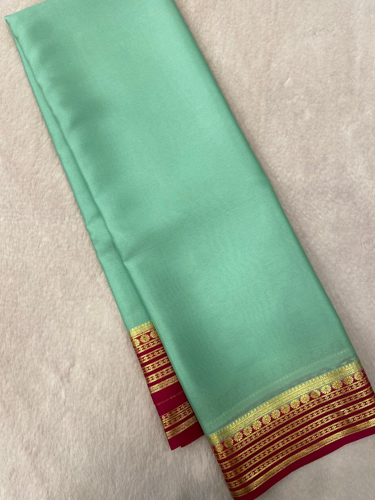 Pure crepe mysore silk saree 80 GSM silk mark certified - Kanjeevaram Silk Mandir