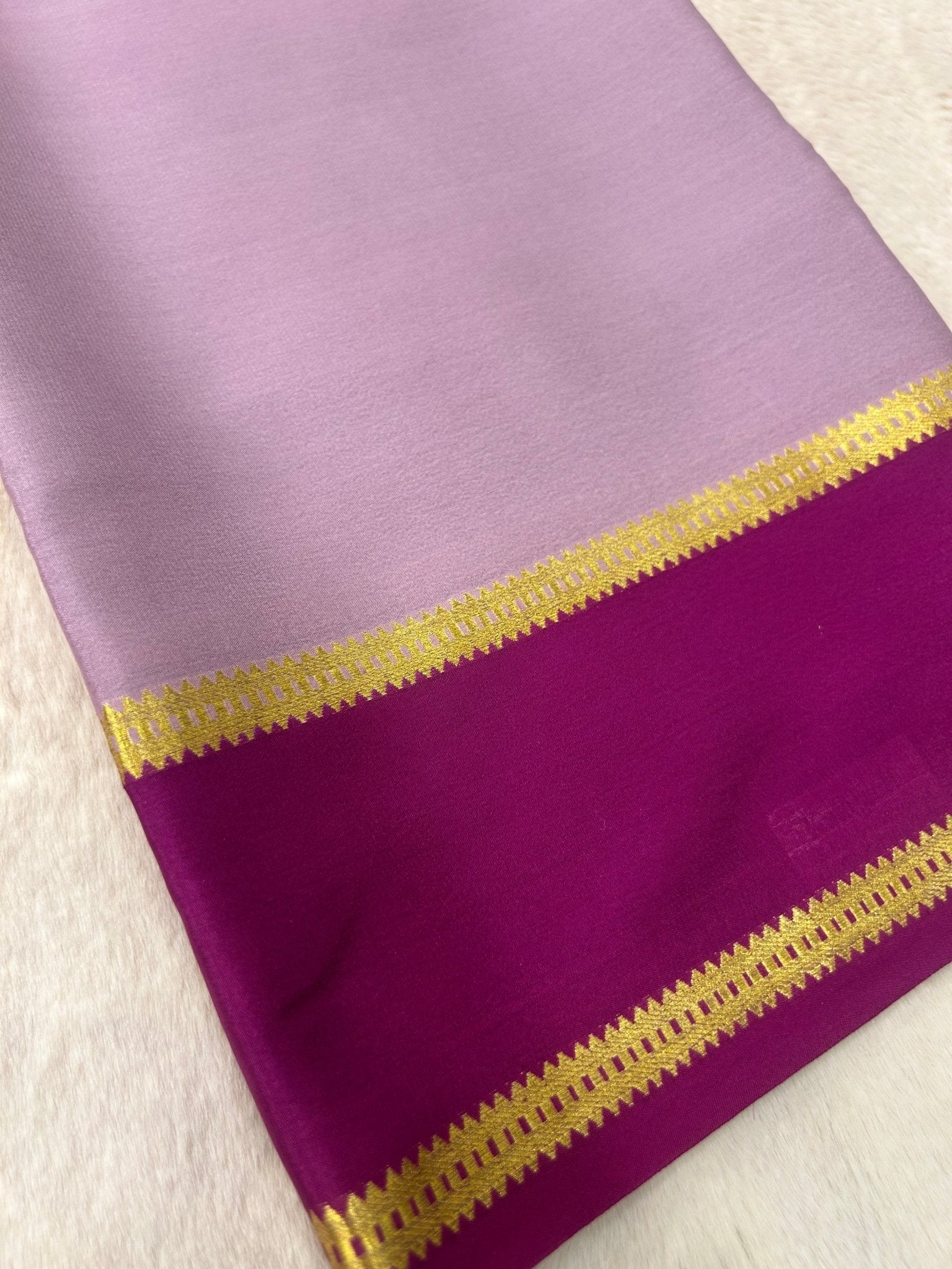 Pure crepe mysore silk saree 90 GSM silk mark certified - Kanjeevaram Silk Mandir