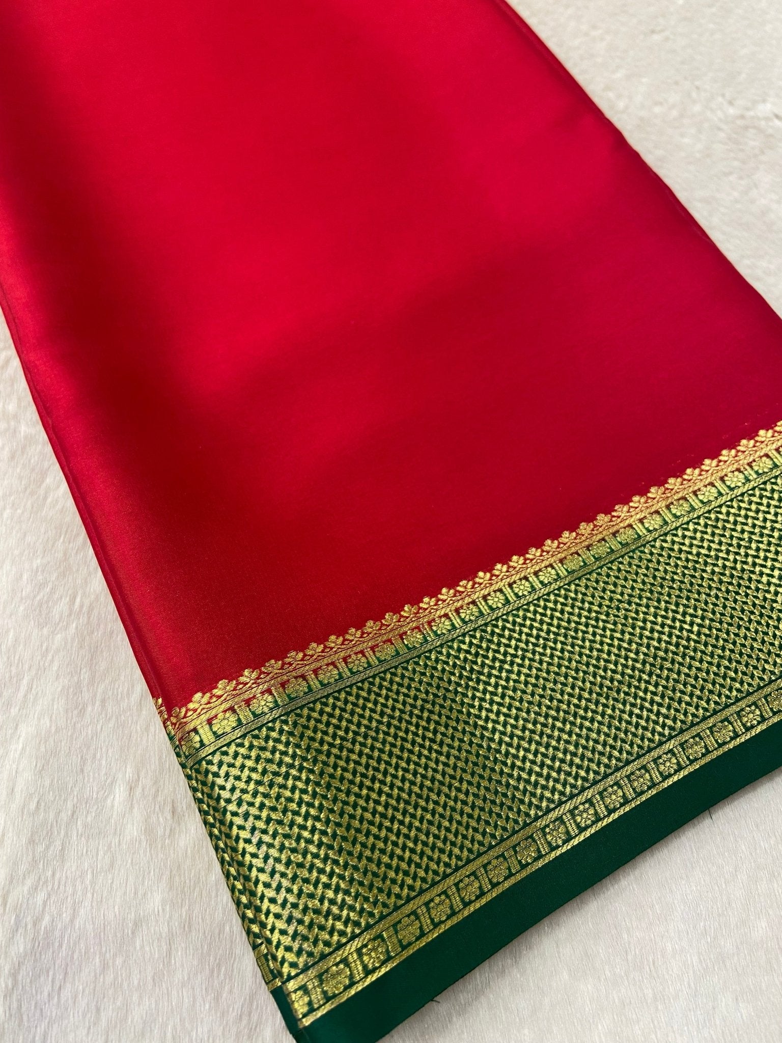 Pure crepe mysore silk saree 90 GSM silk mark certified - Kanjeevaram Silk Mandir