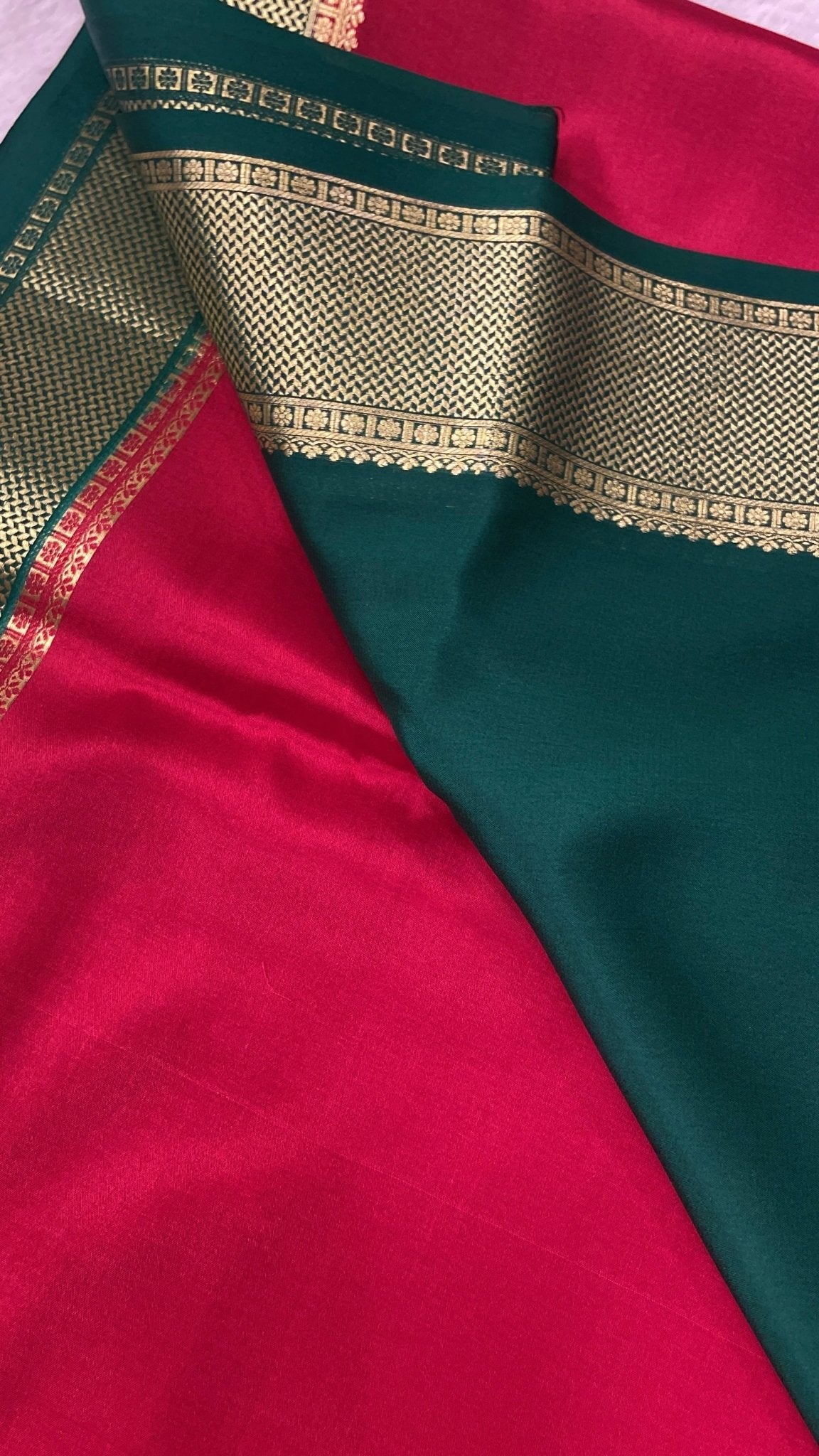 Pure crepe mysore silk saree 90 GSM silk mark certified - Kanjeevaram Silk Mandir