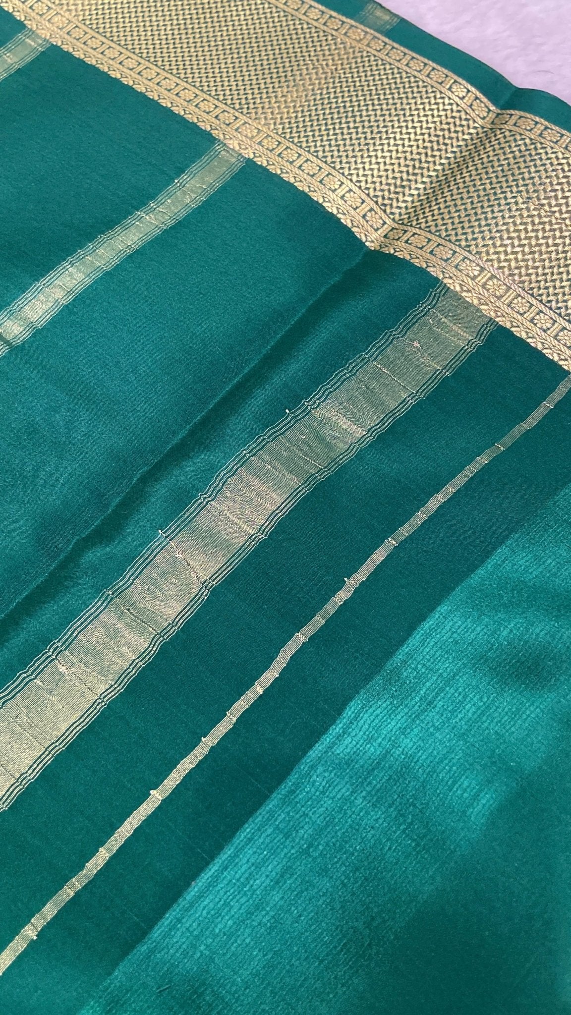 Pure crepe mysore silk saree 90 GSM silk mark certified - Kanjeevaram Silk Mandir