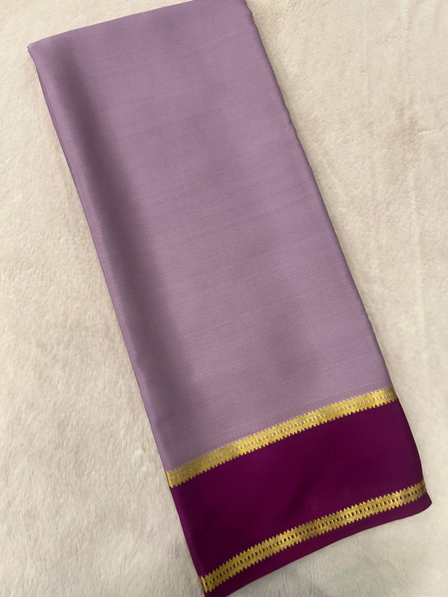 Pure crepe mysore silk saree 90 GSM silk mark certified - Kanjeevaram Silk Mandir