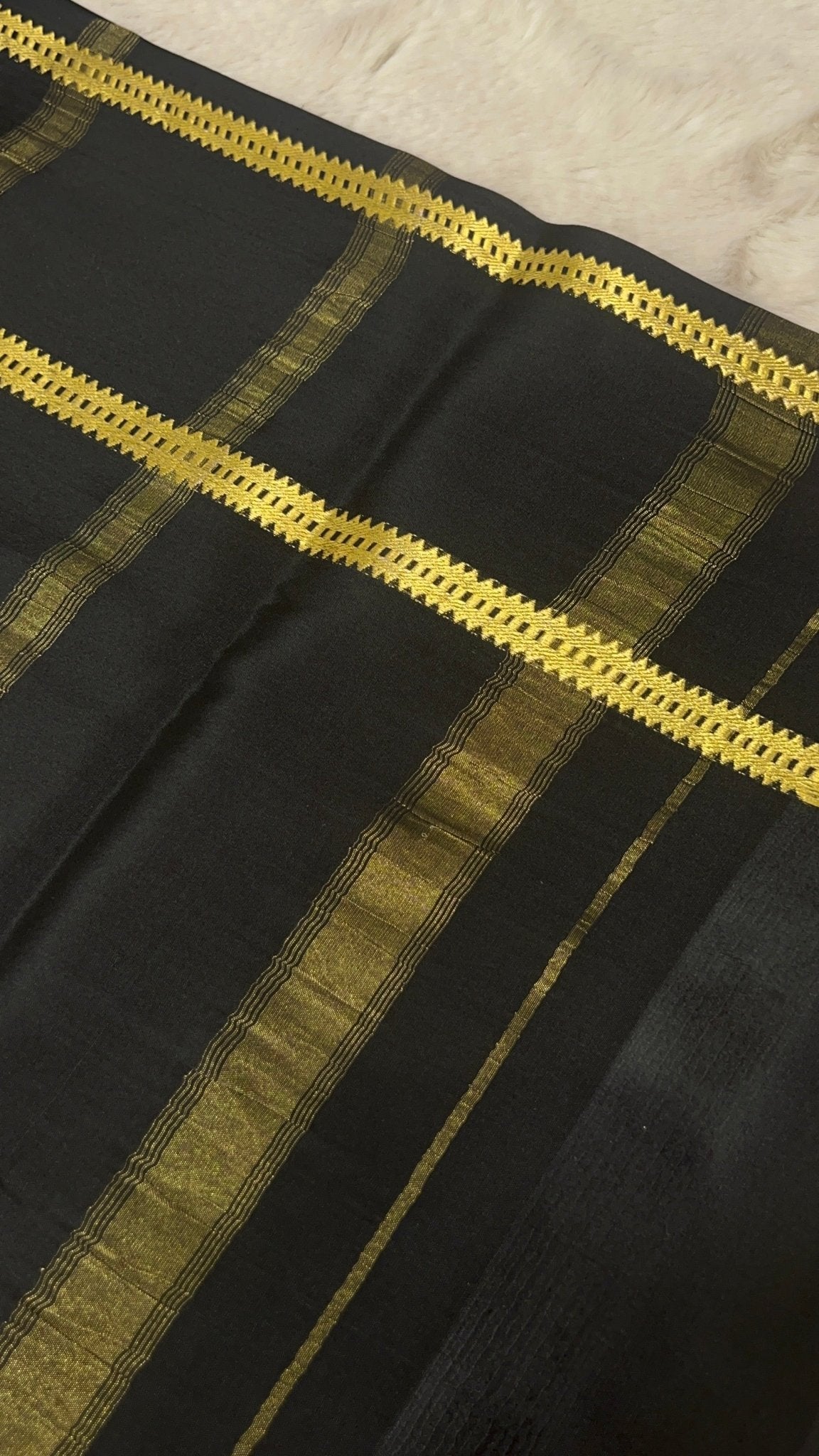 Pure crepe mysore silk saree 90 GSM silk mark certified - Kanjeevaram Silk Mandir