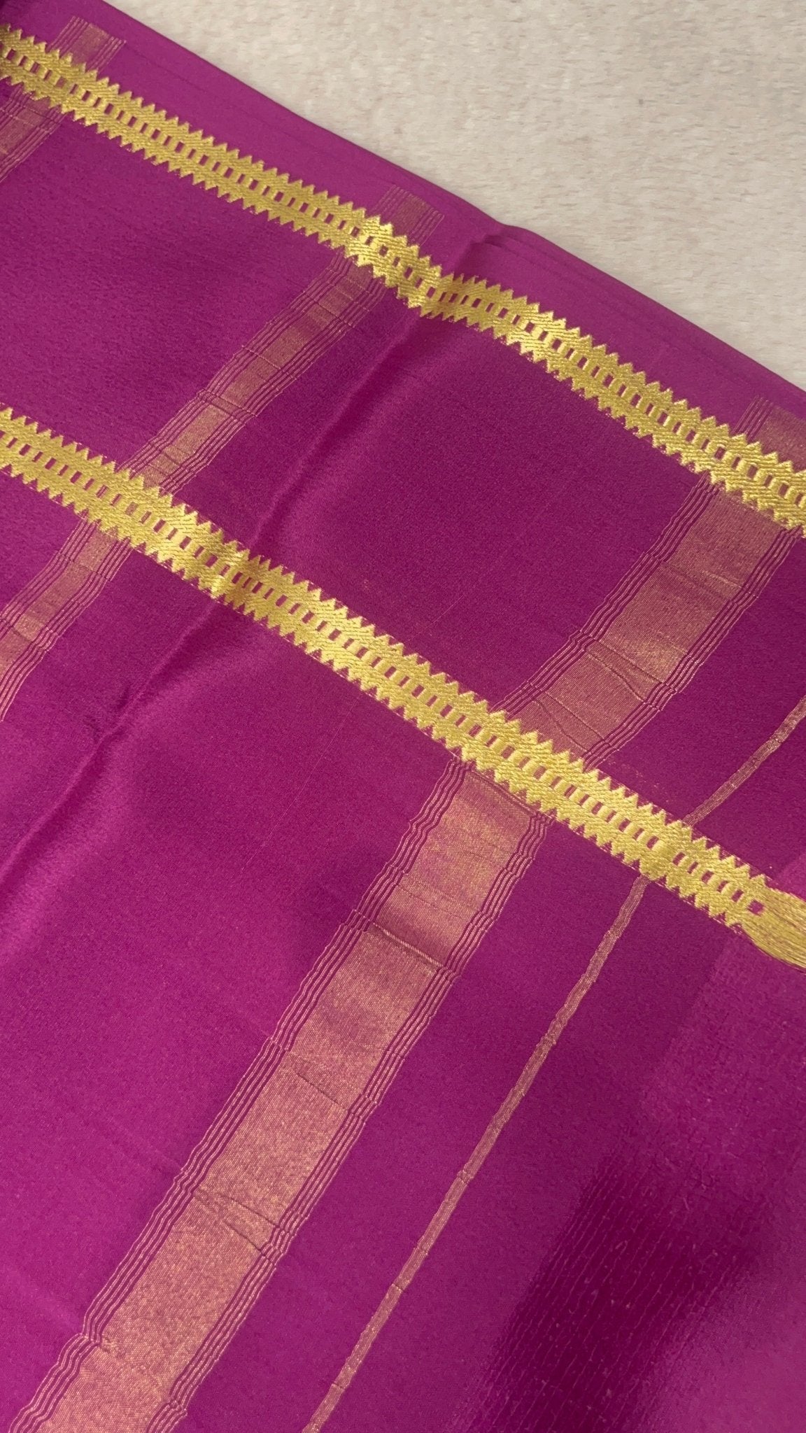 Pure crepe mysore silk saree 90 GSM silk mark certified - Kanjeevaram Silk Mandir