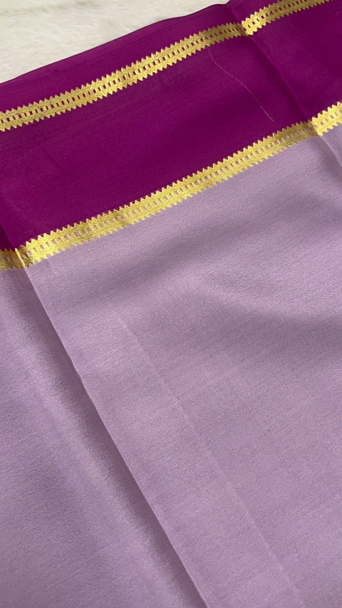 Pure crepe mysore silk saree 90 GSM silk mark certified - Kanjeevaram Silk Mandir