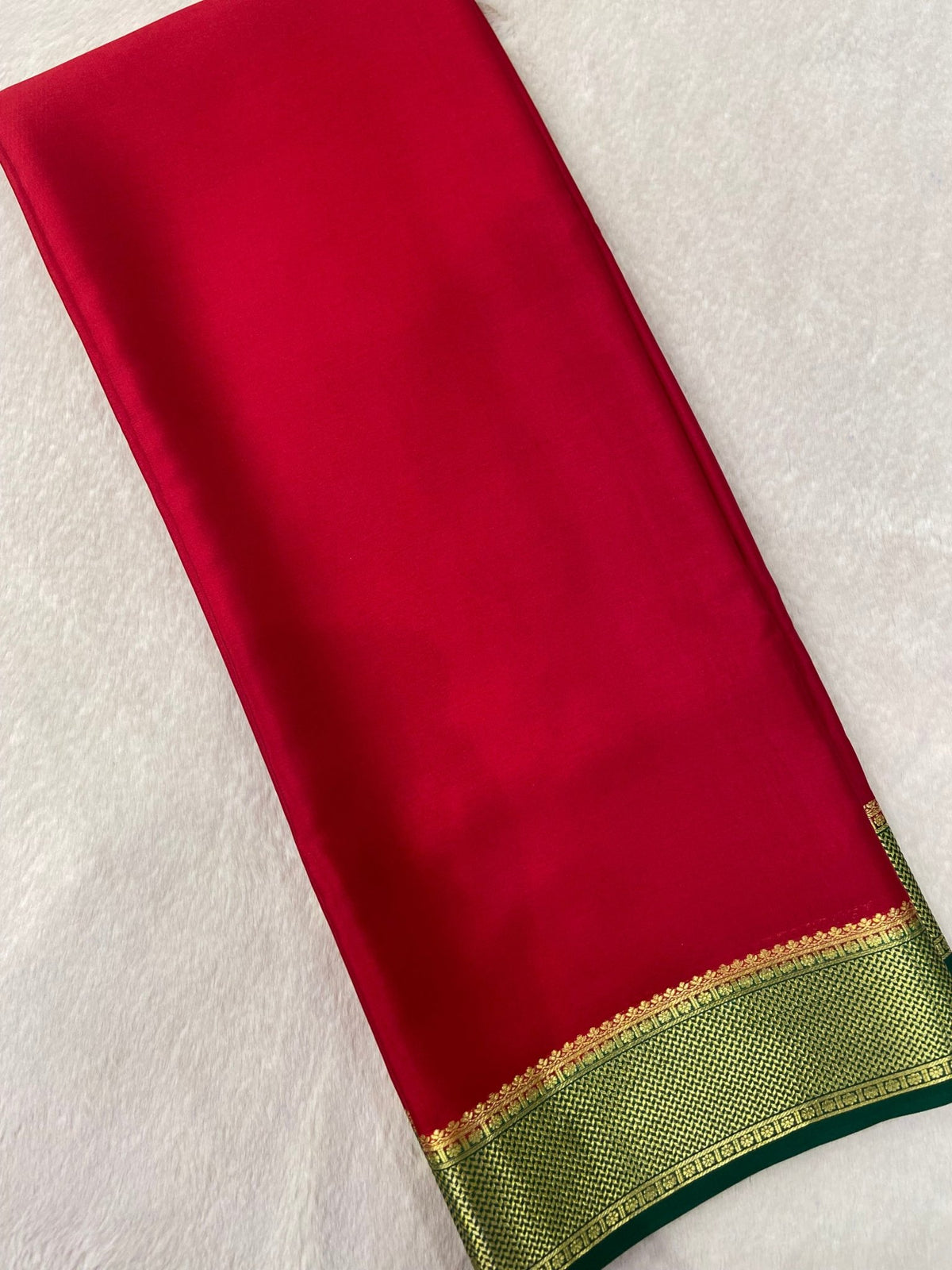 Pure crepe mysore silk saree 90 GSM silk mark certified - Kanjeevaram Silk Mandir