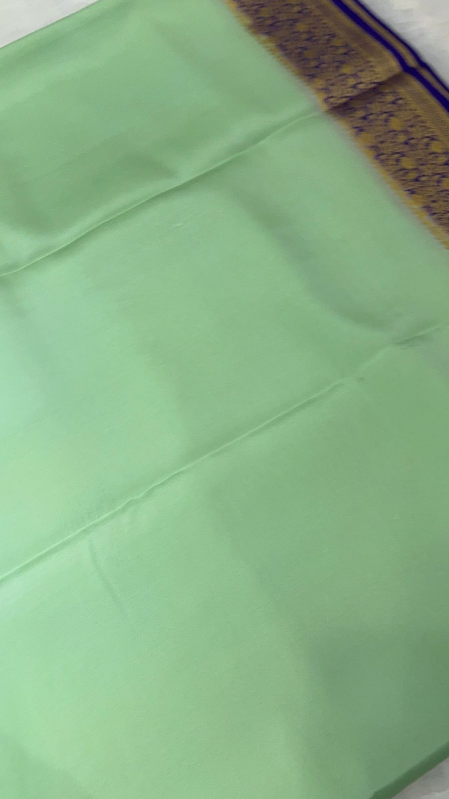 Pure crepe mysore silk saree silk mark certified 120 GSM. - Kanjeevaram Silk Mandir