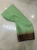 Pure crepe mysore silk saree silk mark certified 120 GSM. - Kanjeevaram Silk Mandir