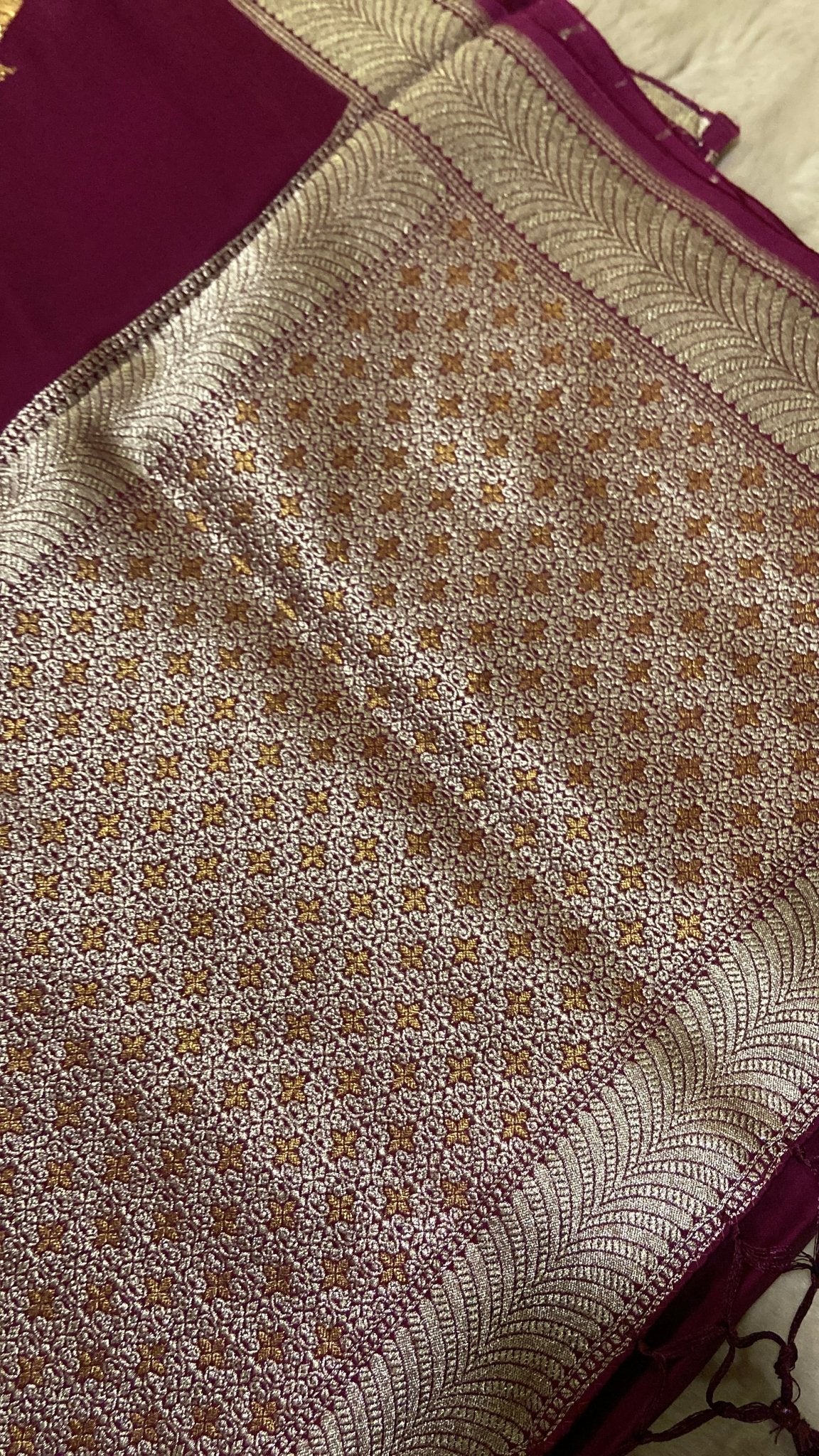 Pure Crepe Satin Silk Saree - Kanjeevaram Silk Mandir