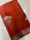 Pure Crepe satin silk saree - Kanjeevaram Silk Mandir