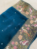 Pure Designer Chinnon Organza With Mirror Work - Kanjeevaram Silk Mandir