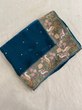 Pure Designer Chinnon Organza With Mirror Work - Kanjeevaram Silk Mandir