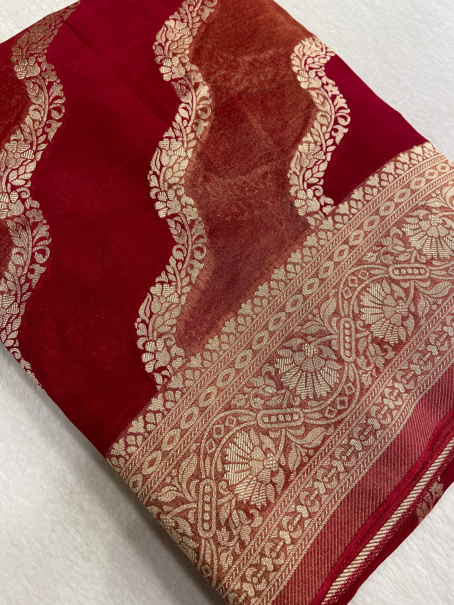 Pure Georgette Saree🔻 - Kanjeevaram Silk Mandir