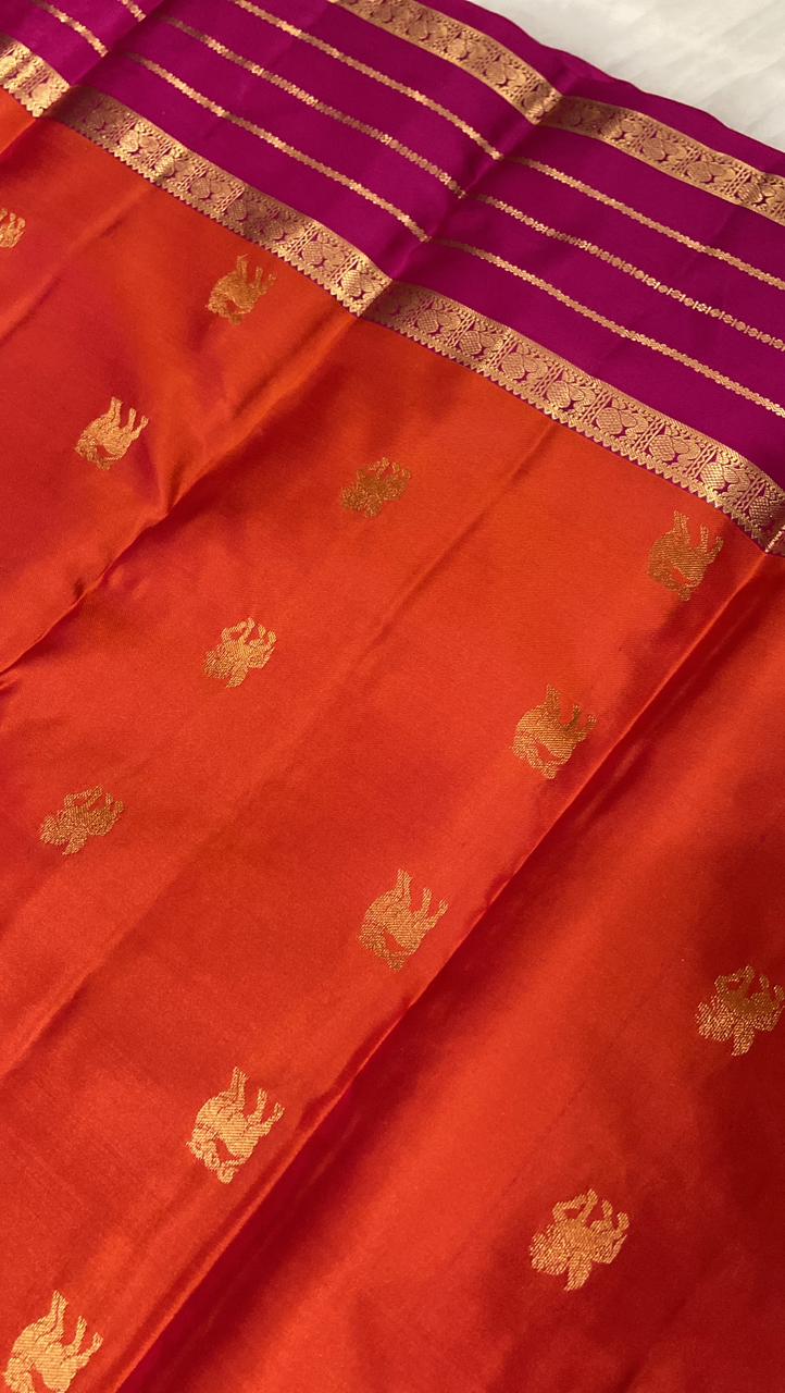 Pure handloom Kanjeevaram silk mark certified saree - Kanjeevaram Silk Mandir
