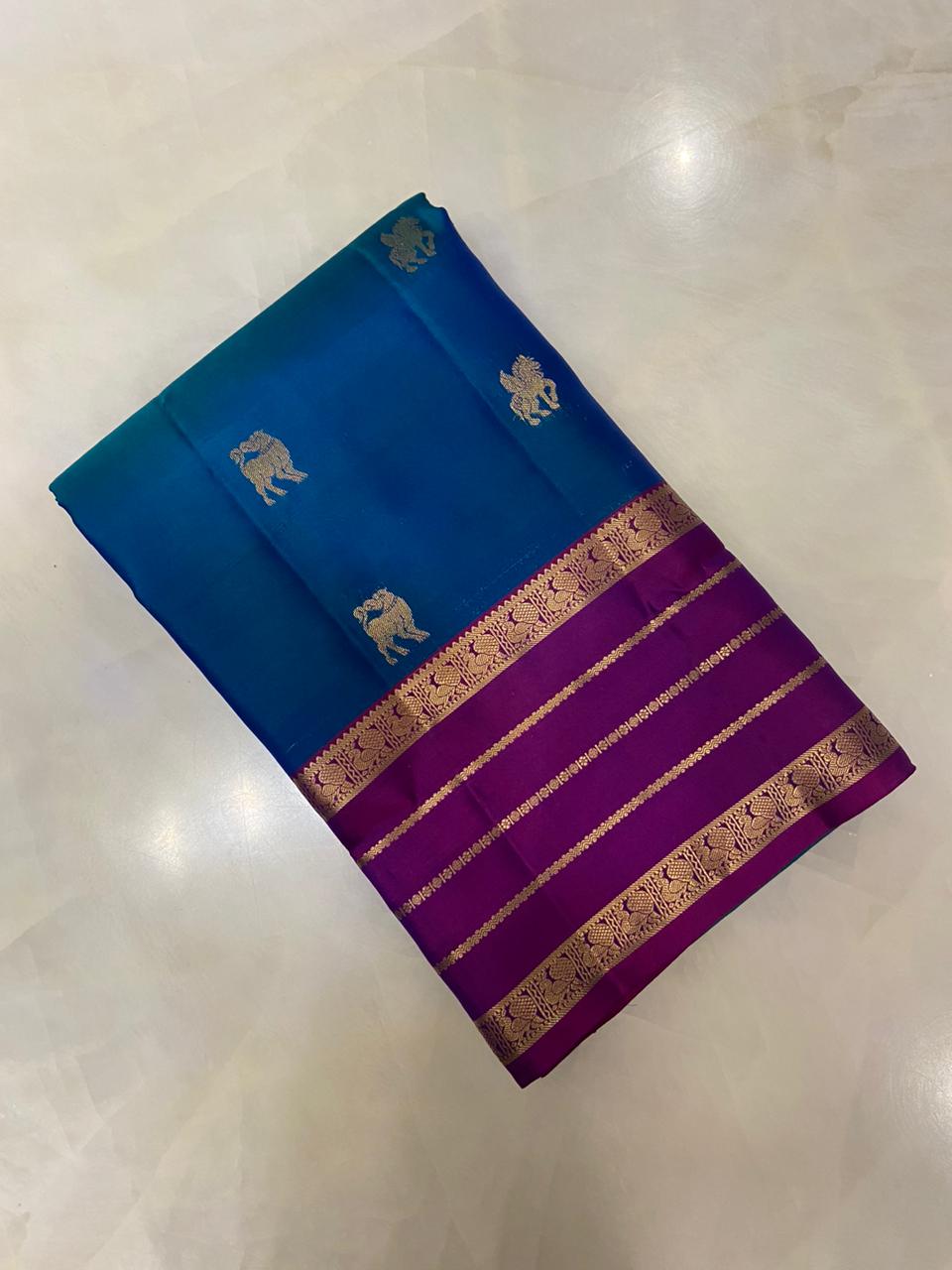 Pure handloom Kanjeevaram silk mark certified saree - Kanjeevaram Silk Mandir