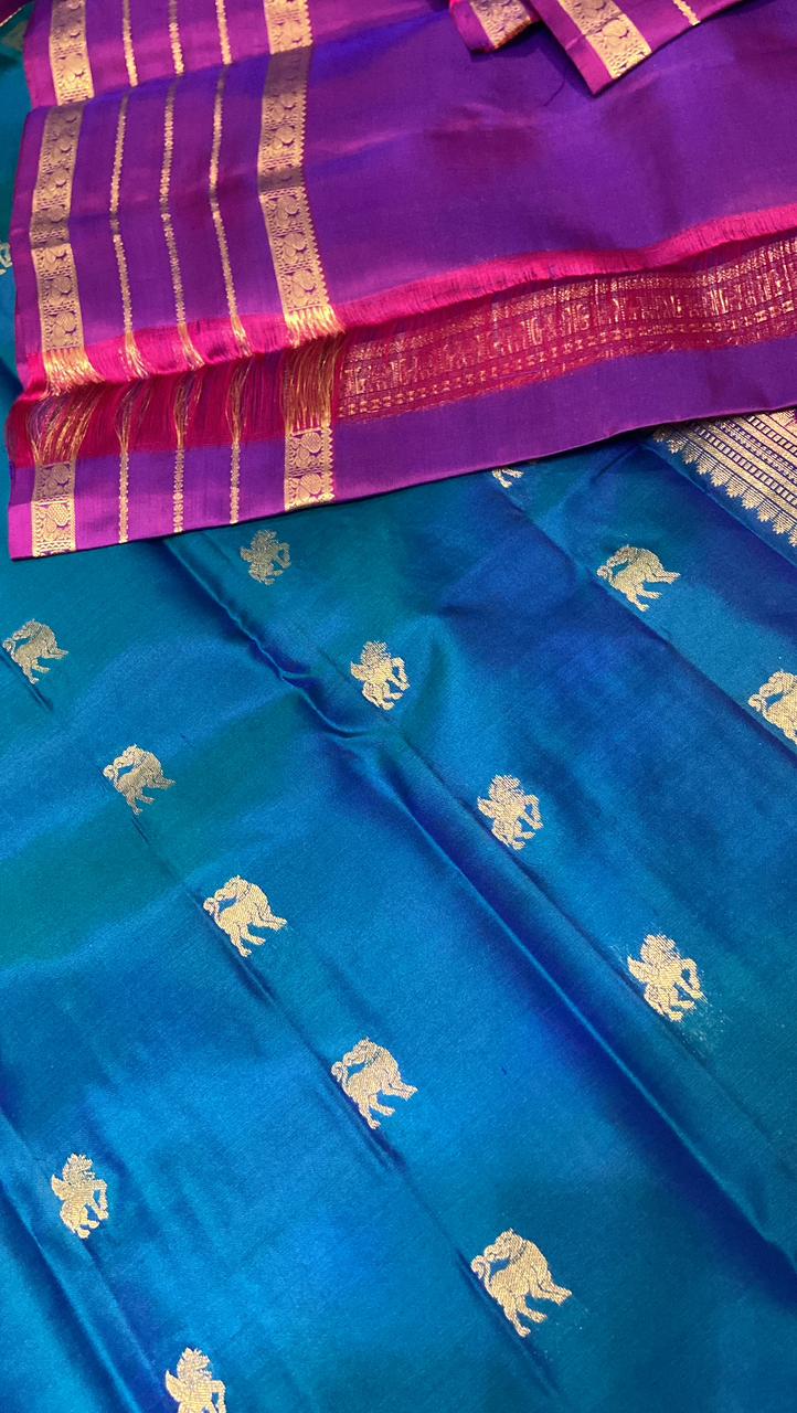 Pure handloom Kanjeevaram silk mark certified saree - Kanjeevaram Silk Mandir