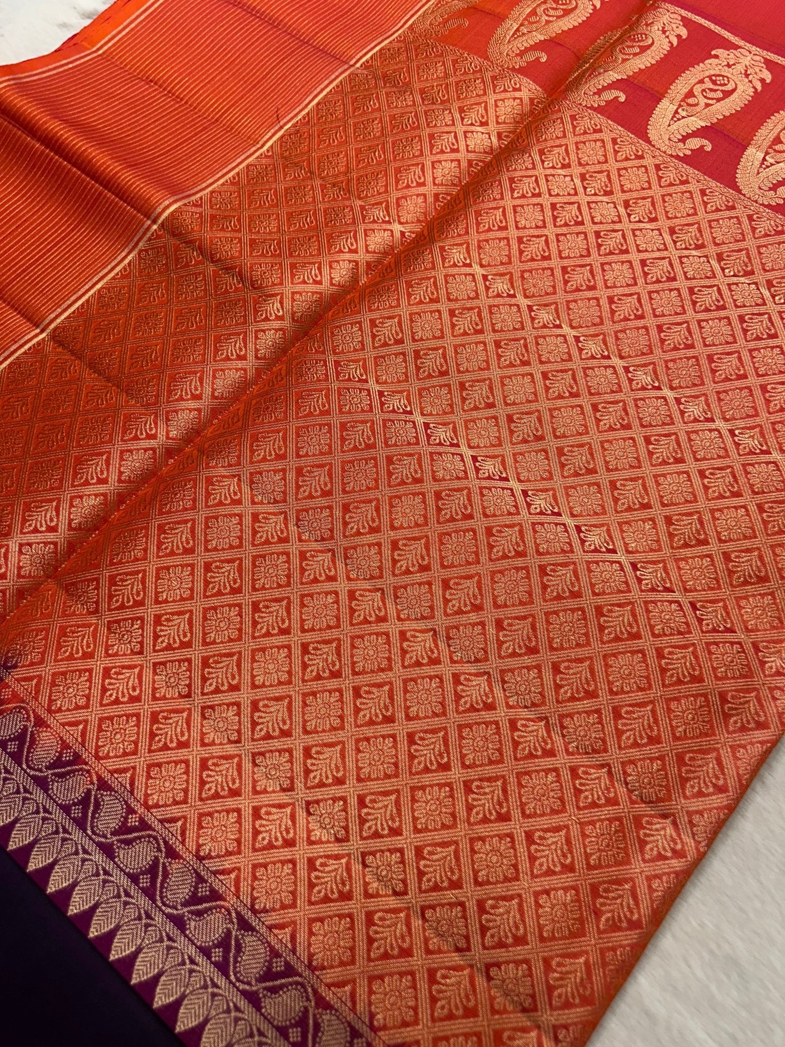 Pure Handloom Kanjeevaram Soft Silk Mark Certified Saree - Kanjeevaram Silk Mandir