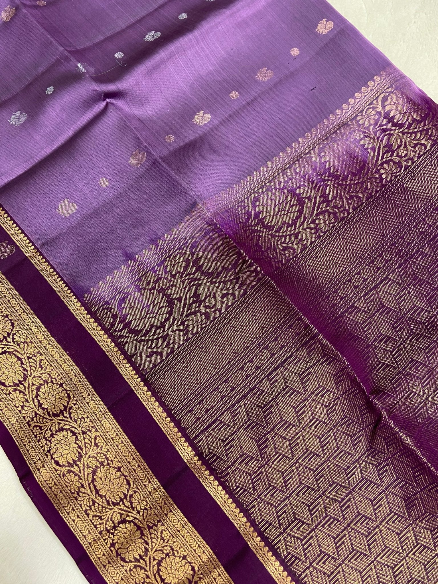 Pure Handloom Kanjeevaram Soft Silk Mark Certified Saree. - Kanjeevaram Silk Mandir
