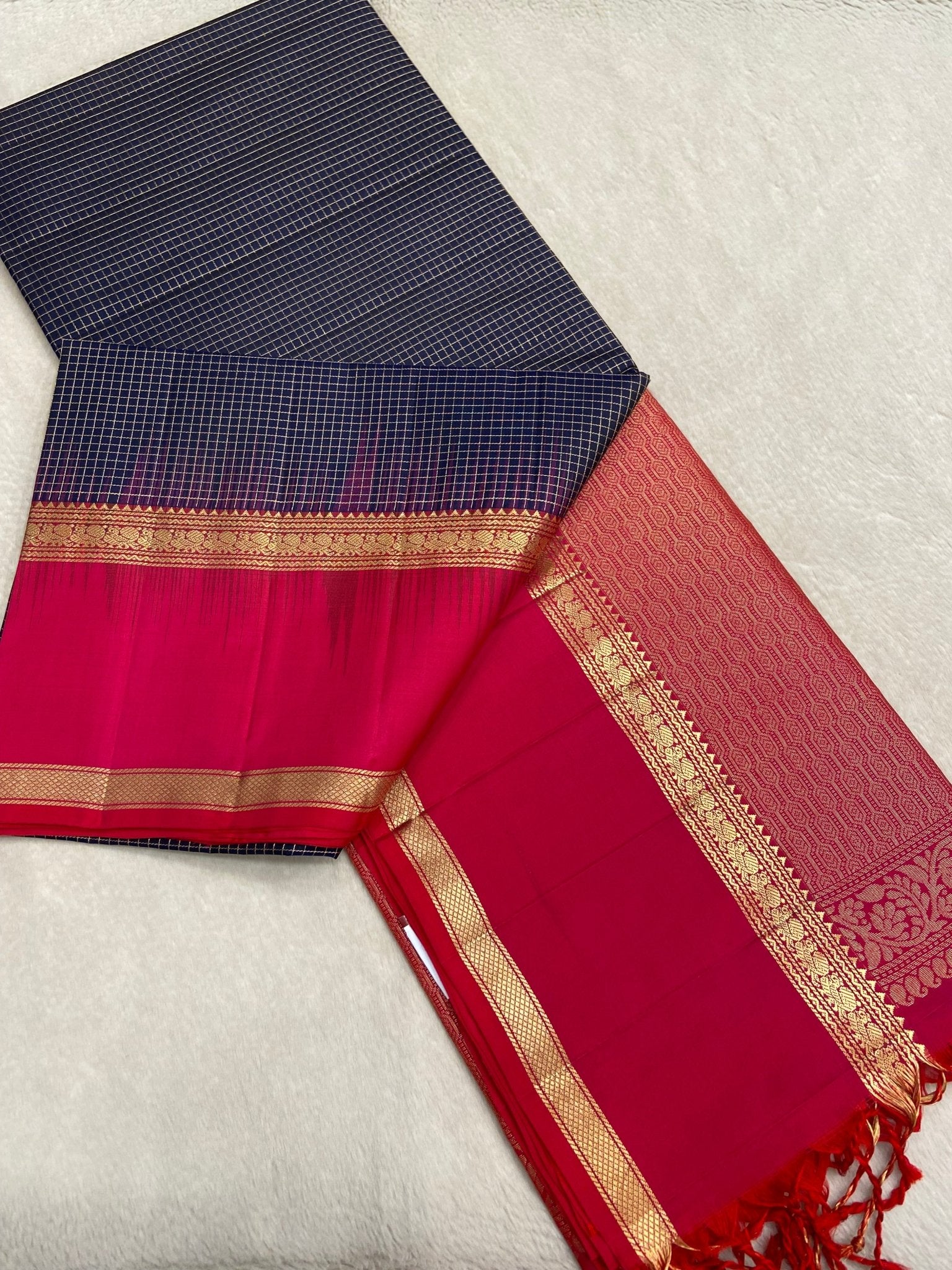 Pure Handloom Kanjeevaram Soft Silk Mark Certified Saree - Kanjeevaram Silk Mandir